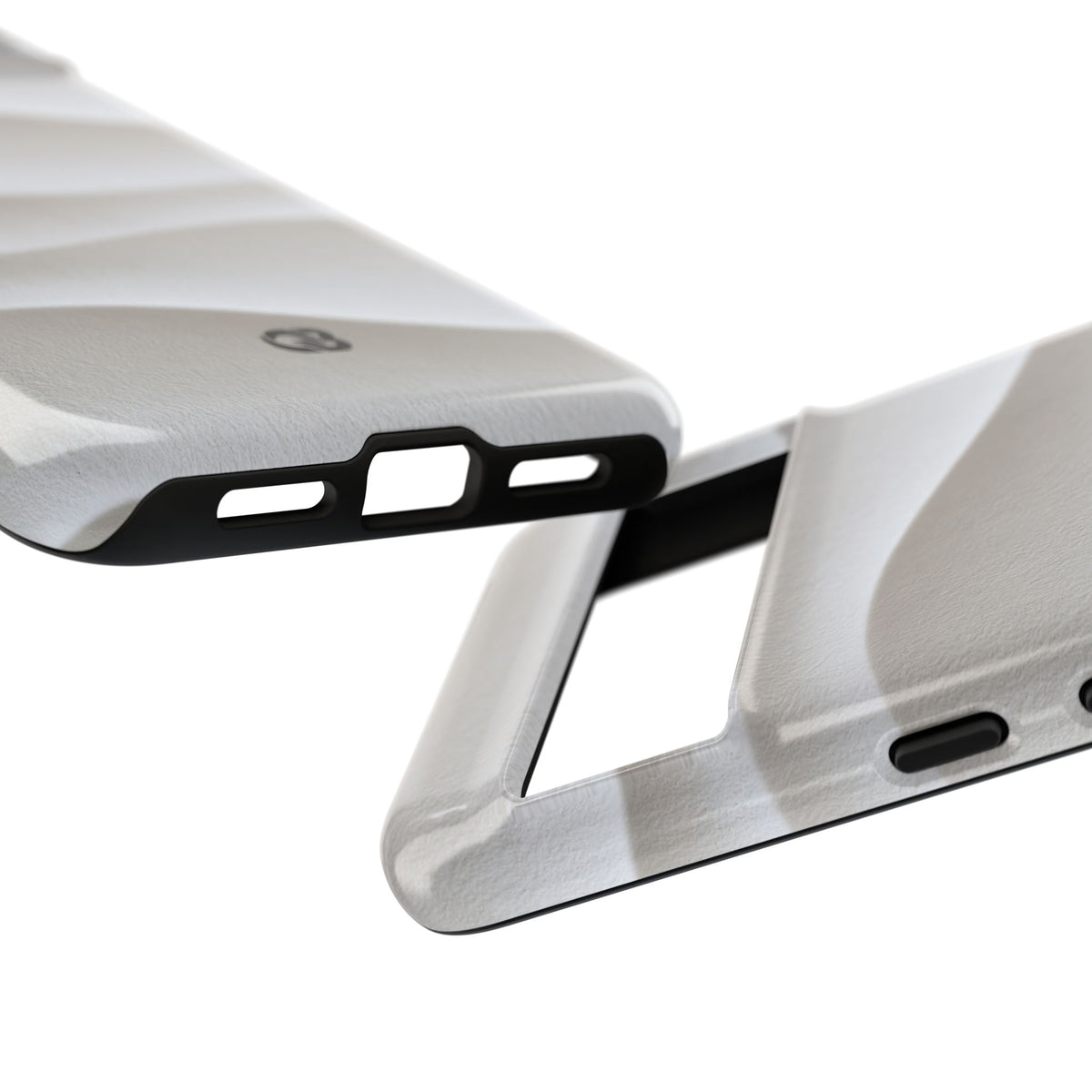 White Tough Phone Case for Google Pixel - Arctic Flow Ridges