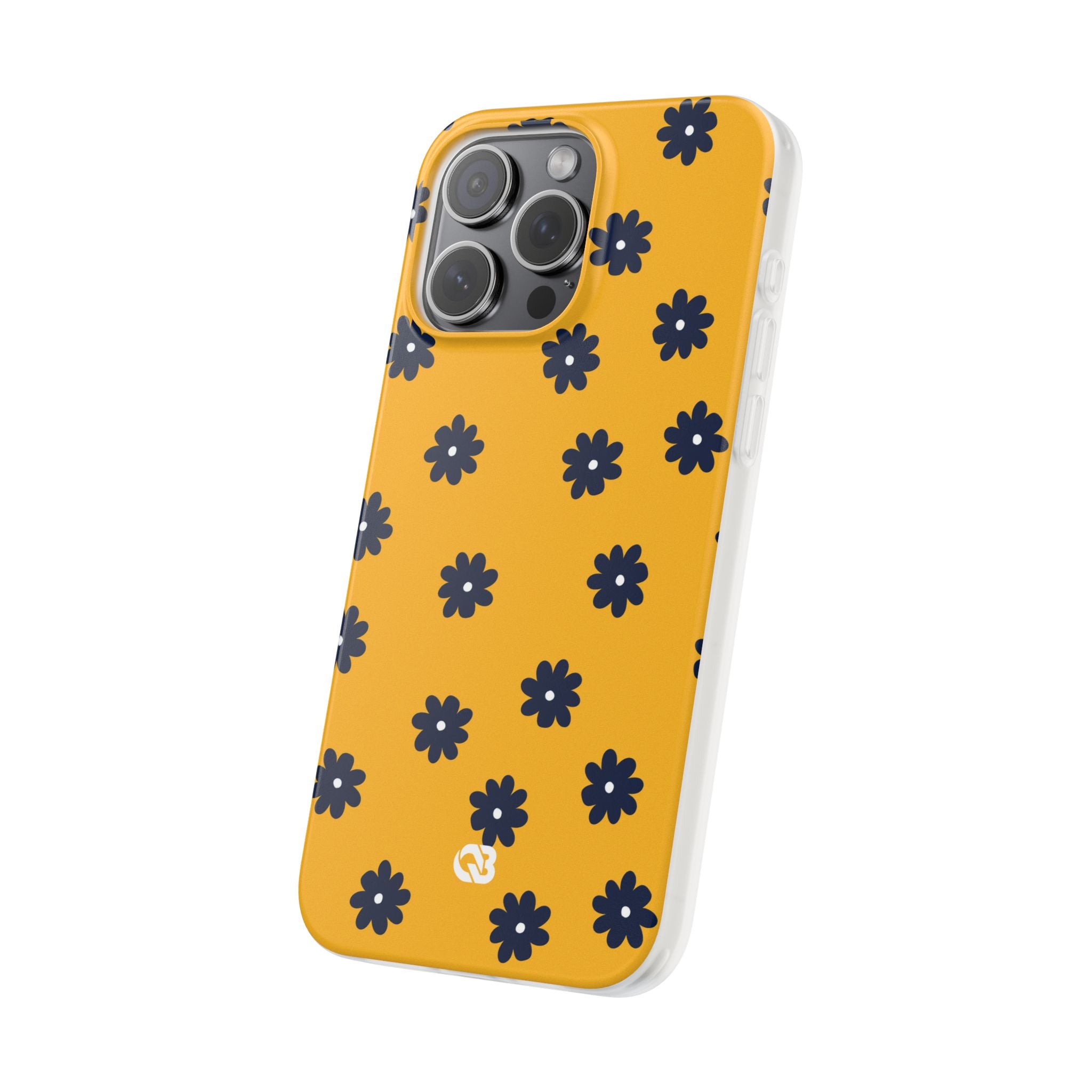 Navy Daisy Mustard · Soft Phone Case for iPhone