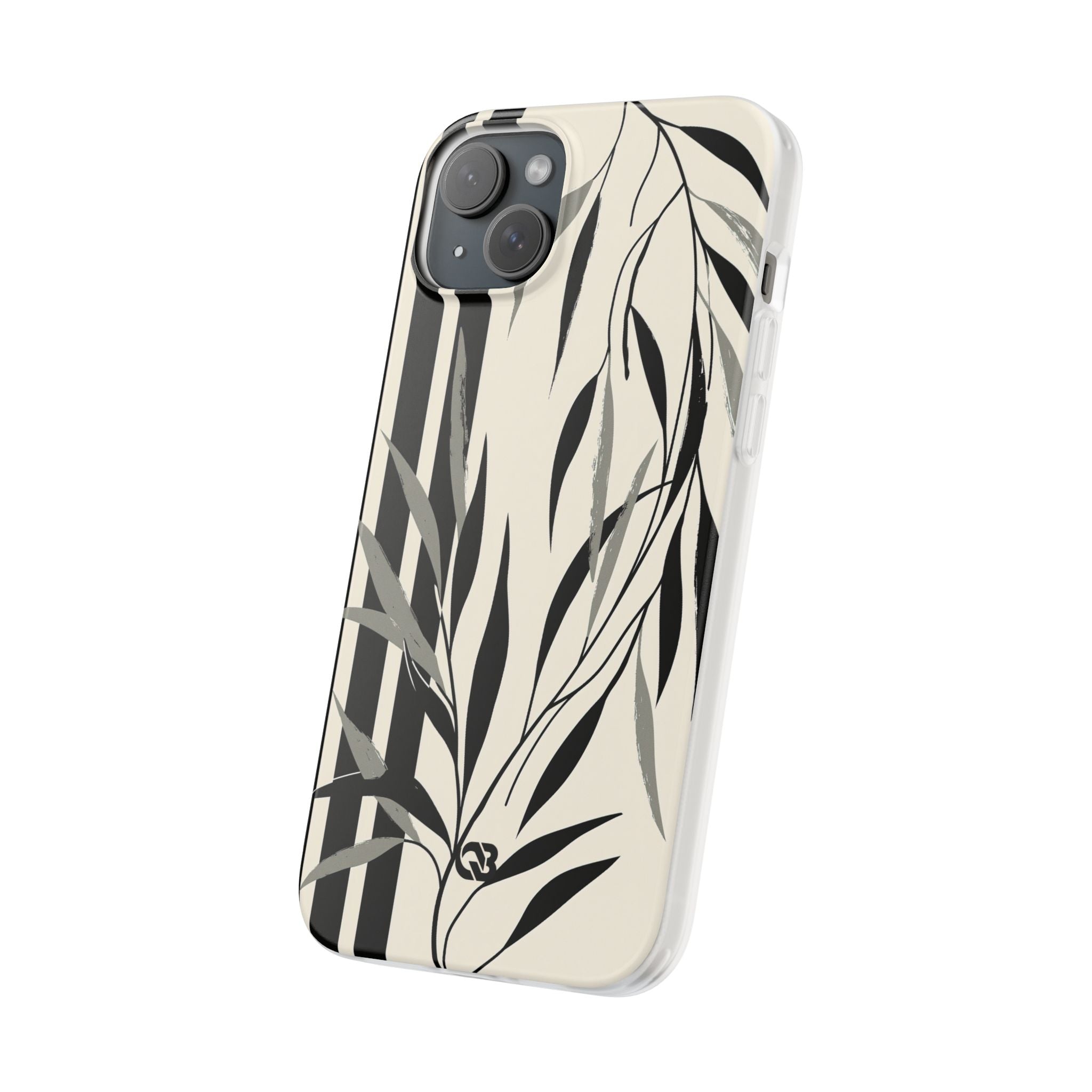 Beige Lite Phone Case for iPhone - Soot Leaf Sketch