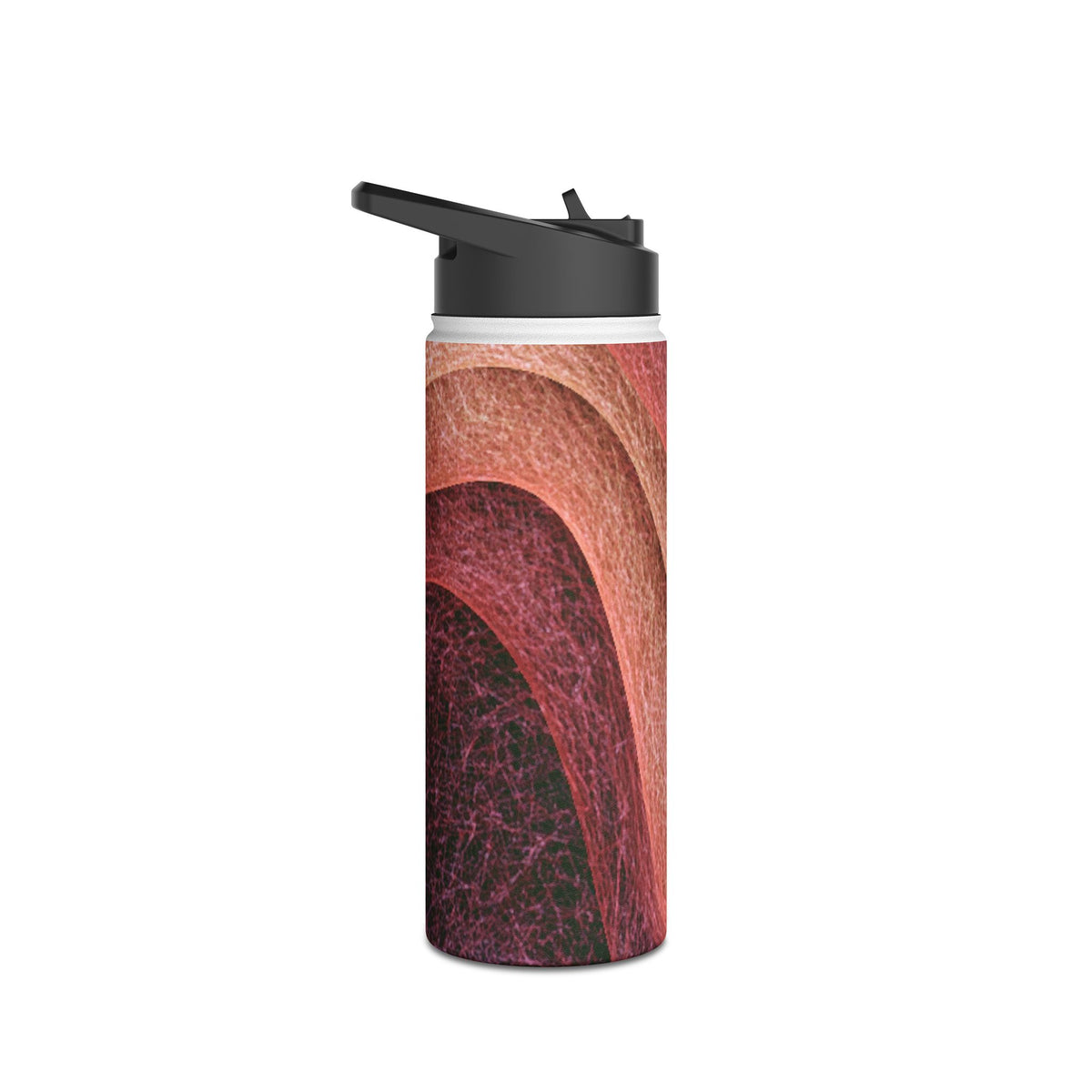 Rose Contour Waves · Insulated Water Bottle · Pink