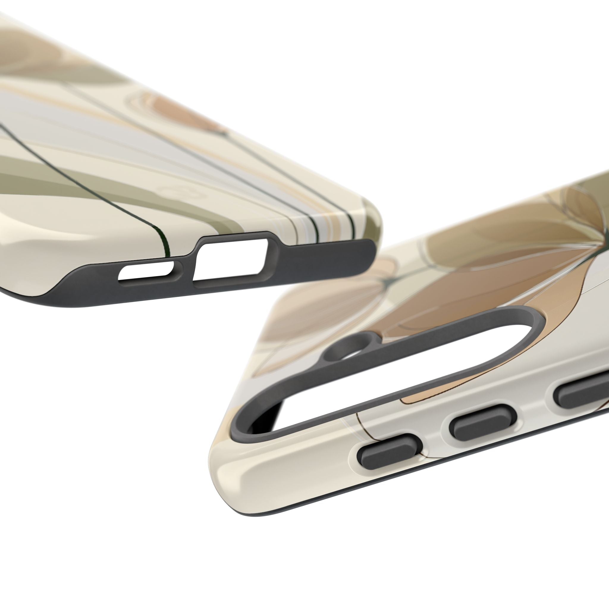 Beige Tough Phone Case for Samsung - Muted Ochre Petals