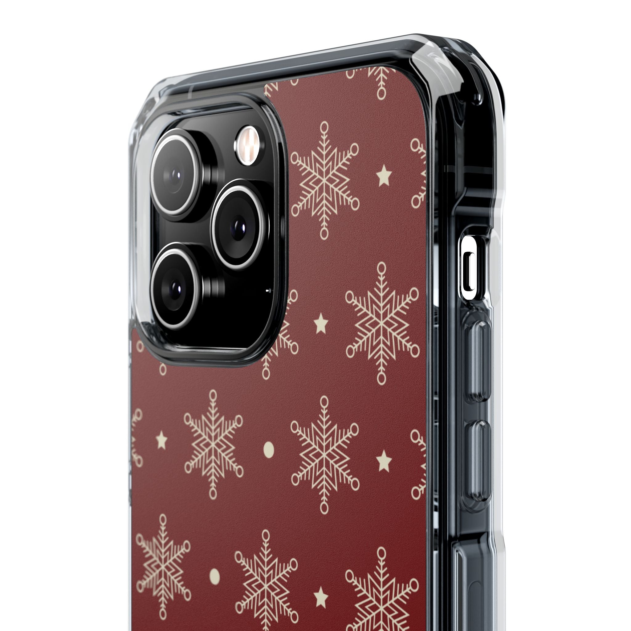 Cream Snowflake Crimson iPhone 14 Pro Max Case - Impact