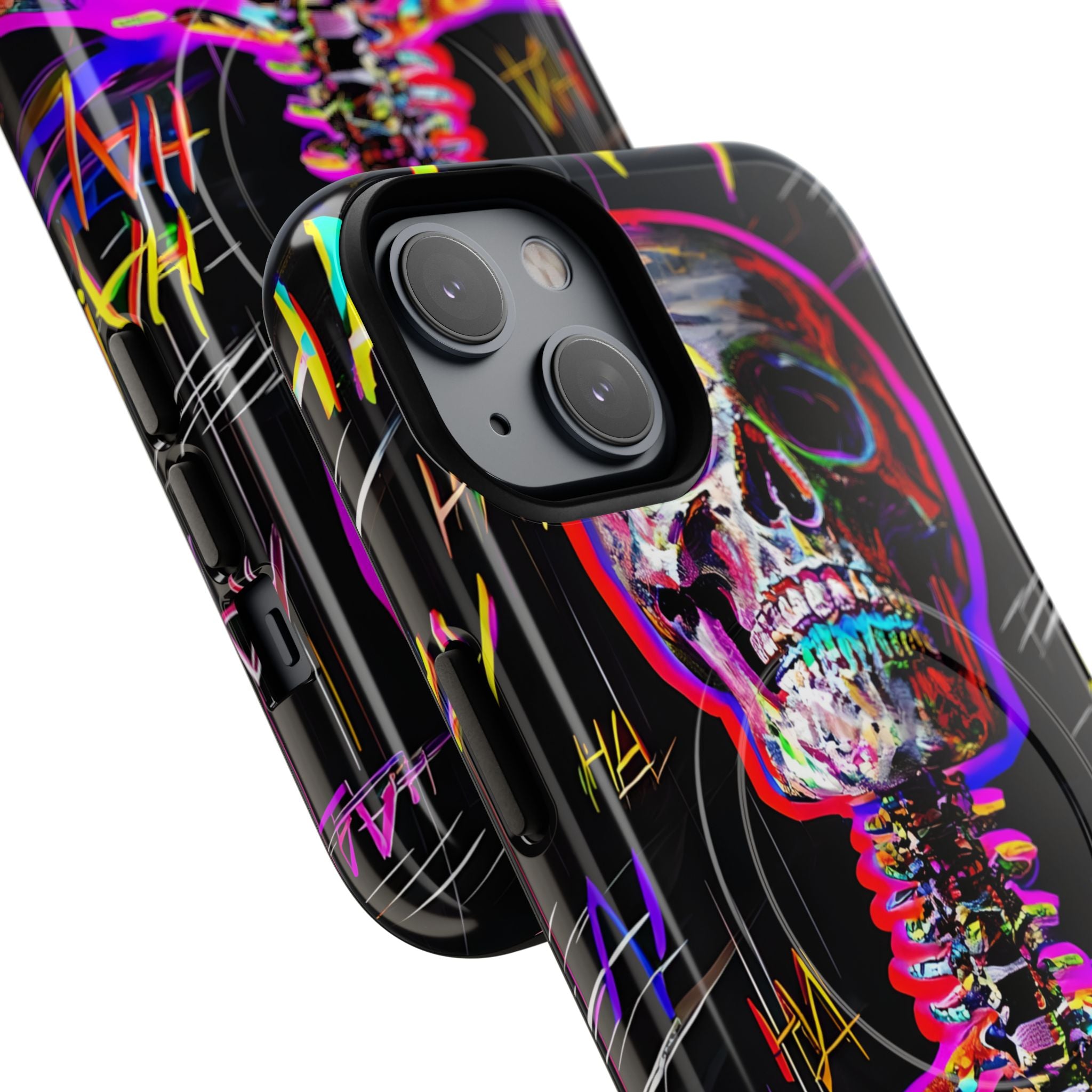 Neon Glitch Skeleton · Tough+ Coque de téléphone pour iPhone · Magsafe