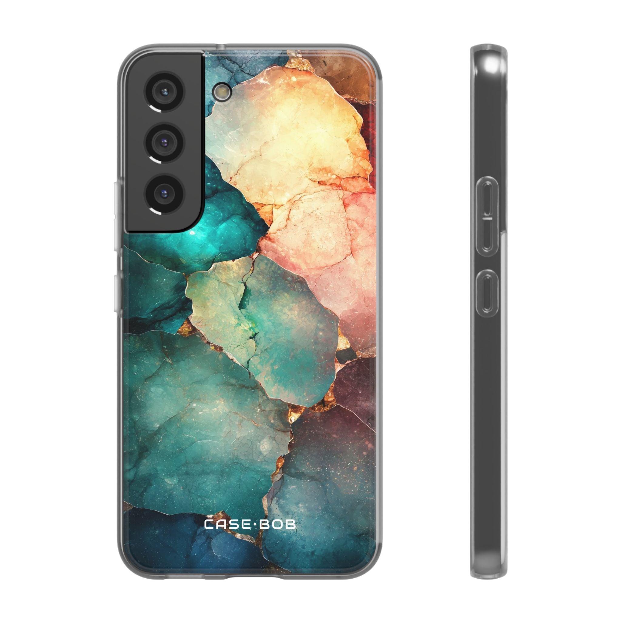 Teal Mosaic Veins Samsung S22 - Soft