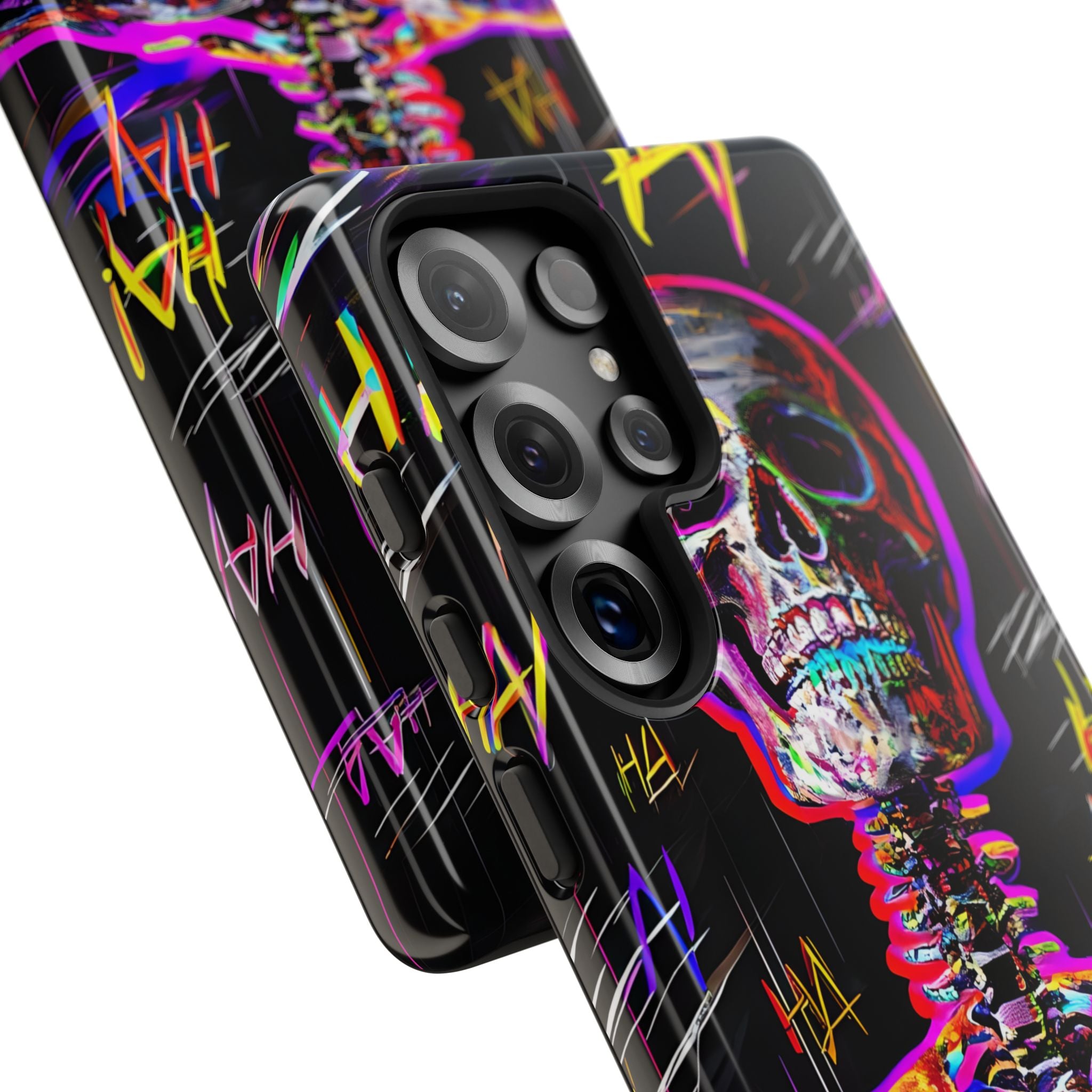 Neon Glitch Skeleton · Tough Handyhülle für Samsung