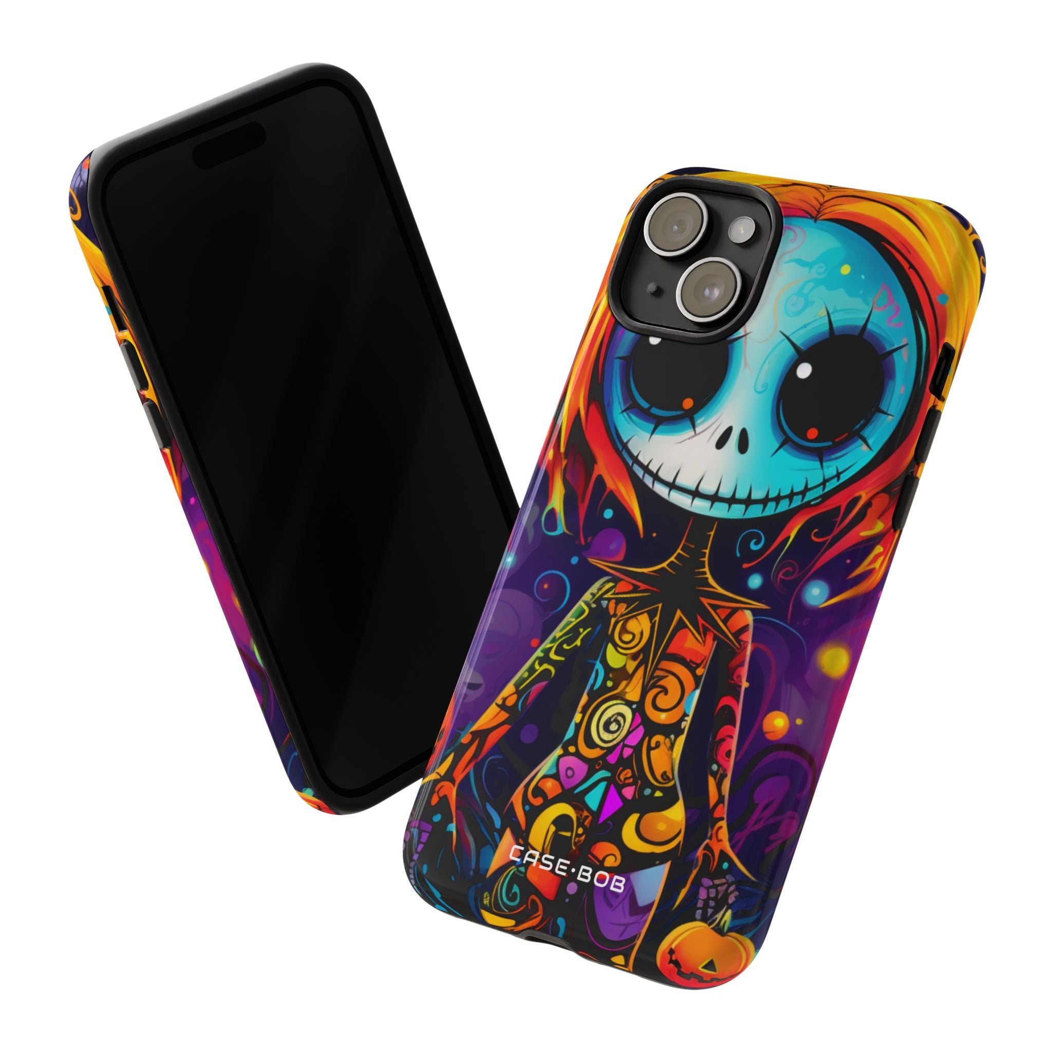 Blue Skull Swirl iPhone 15 Plus Case - Tough - CASE•BOB
