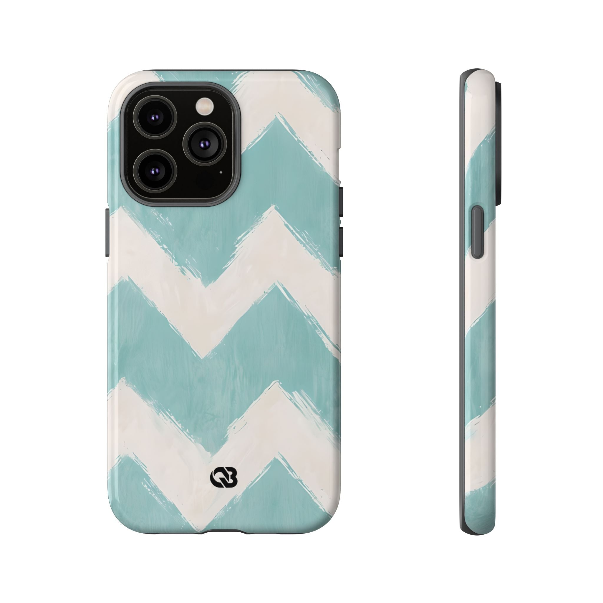 Teal Painted Chevron · Tough Phone Case for iPhone
