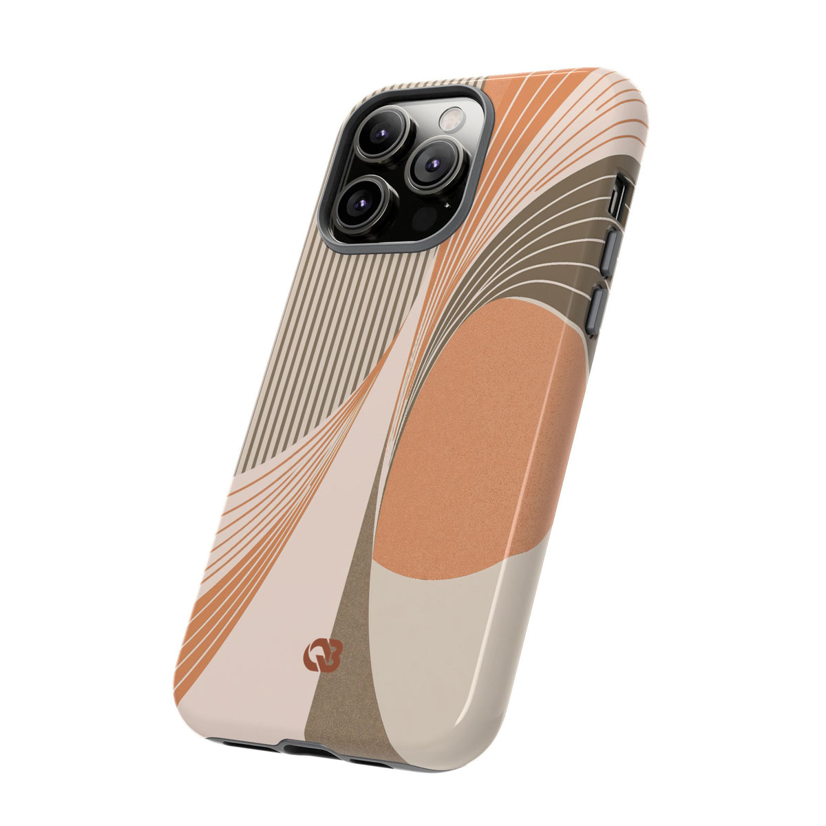 Orange Tough Phone Case for iPhone - Desert Arc Horizon