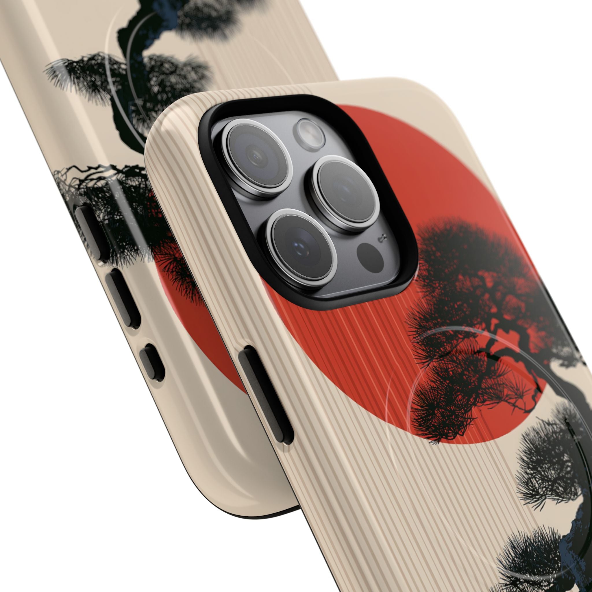 Beige Tough 2.0 Magsafe Phone Case for iPhone - Kyoto Crimson Pine