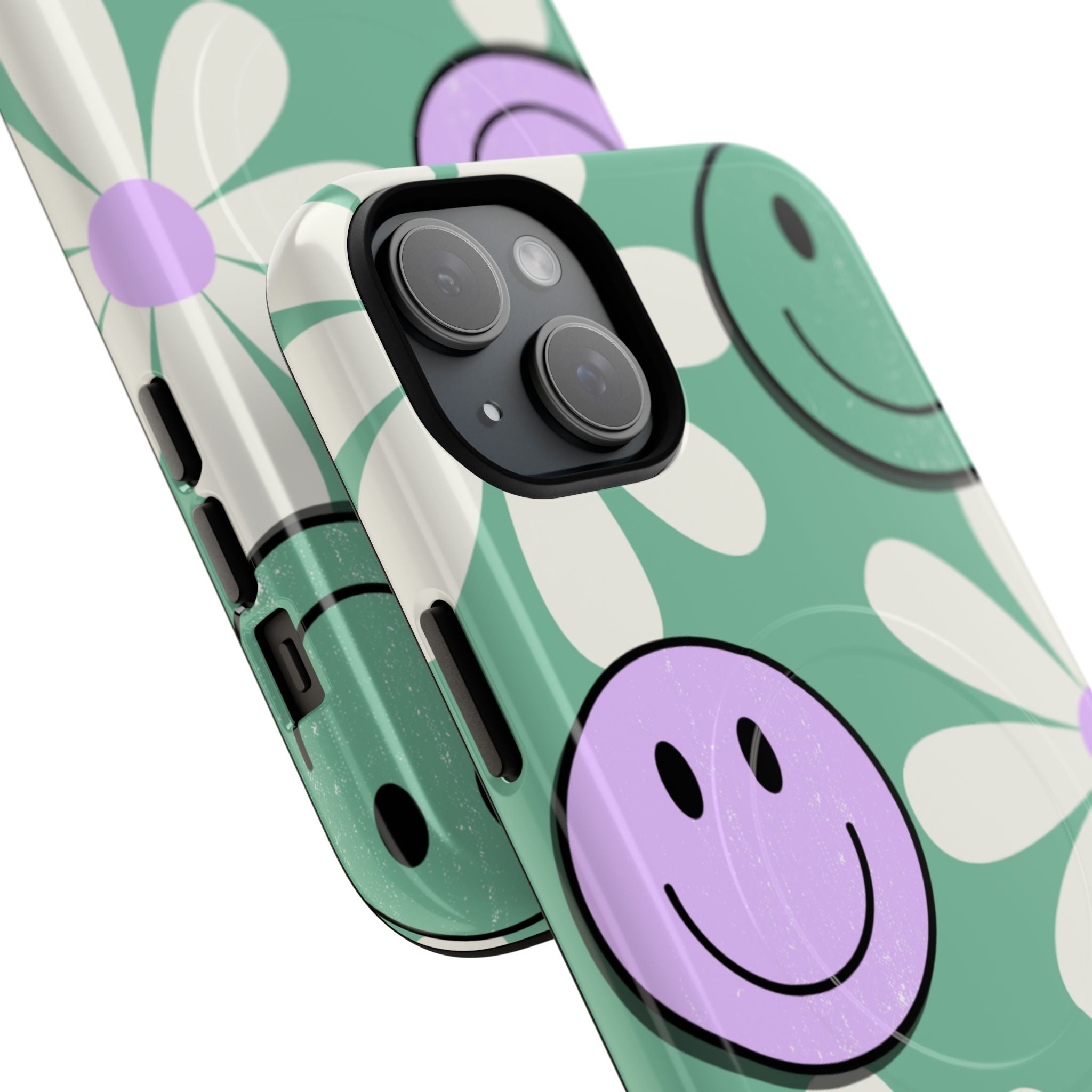 Smiley Daisy Glow iPhone 15 Plus Hoesje - Tough+
