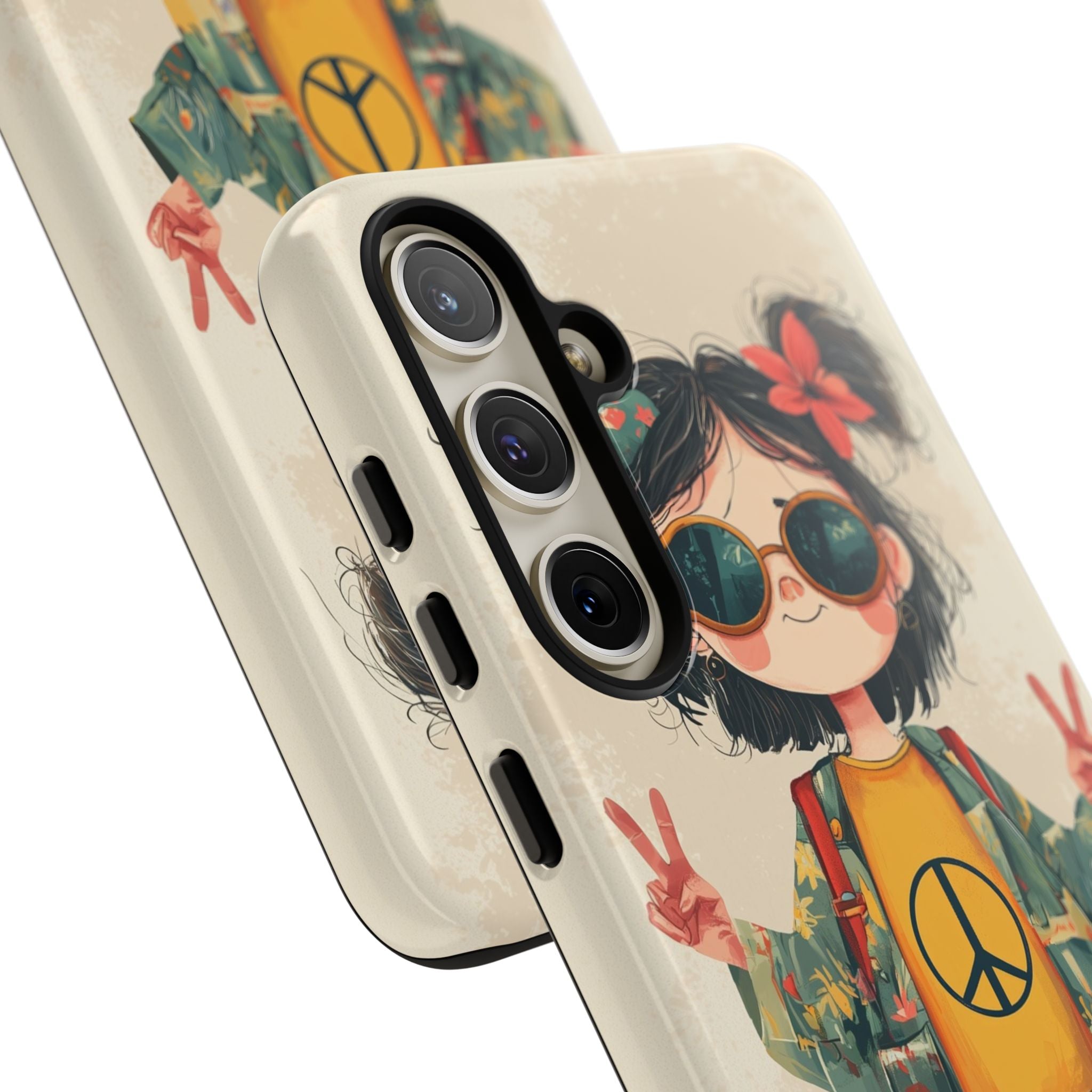 Retro Peace Girl · Tough Custodia per Samsung