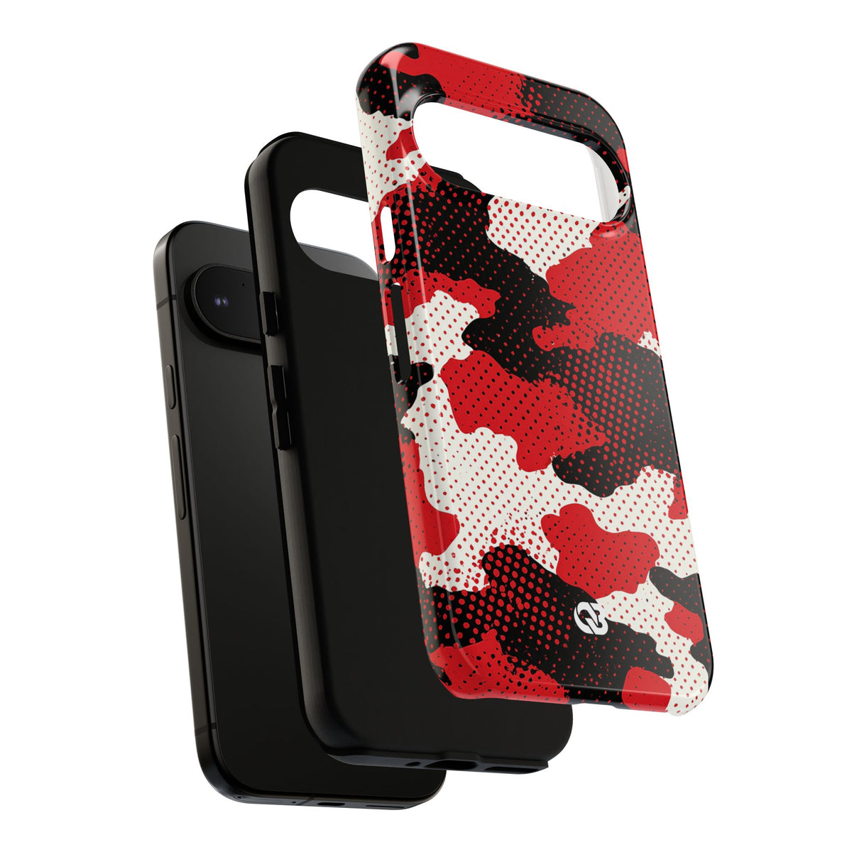 Crimson Halftone Camo · Tough Phone Case for Pixel · Red