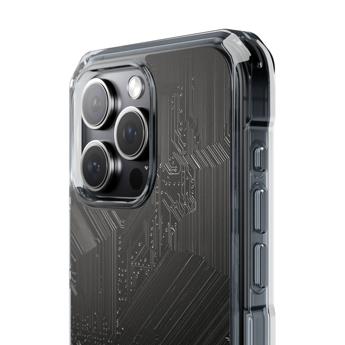 Obsidian Circuitry · Clear Impact Magnetic Phone Case for iPhone · Black