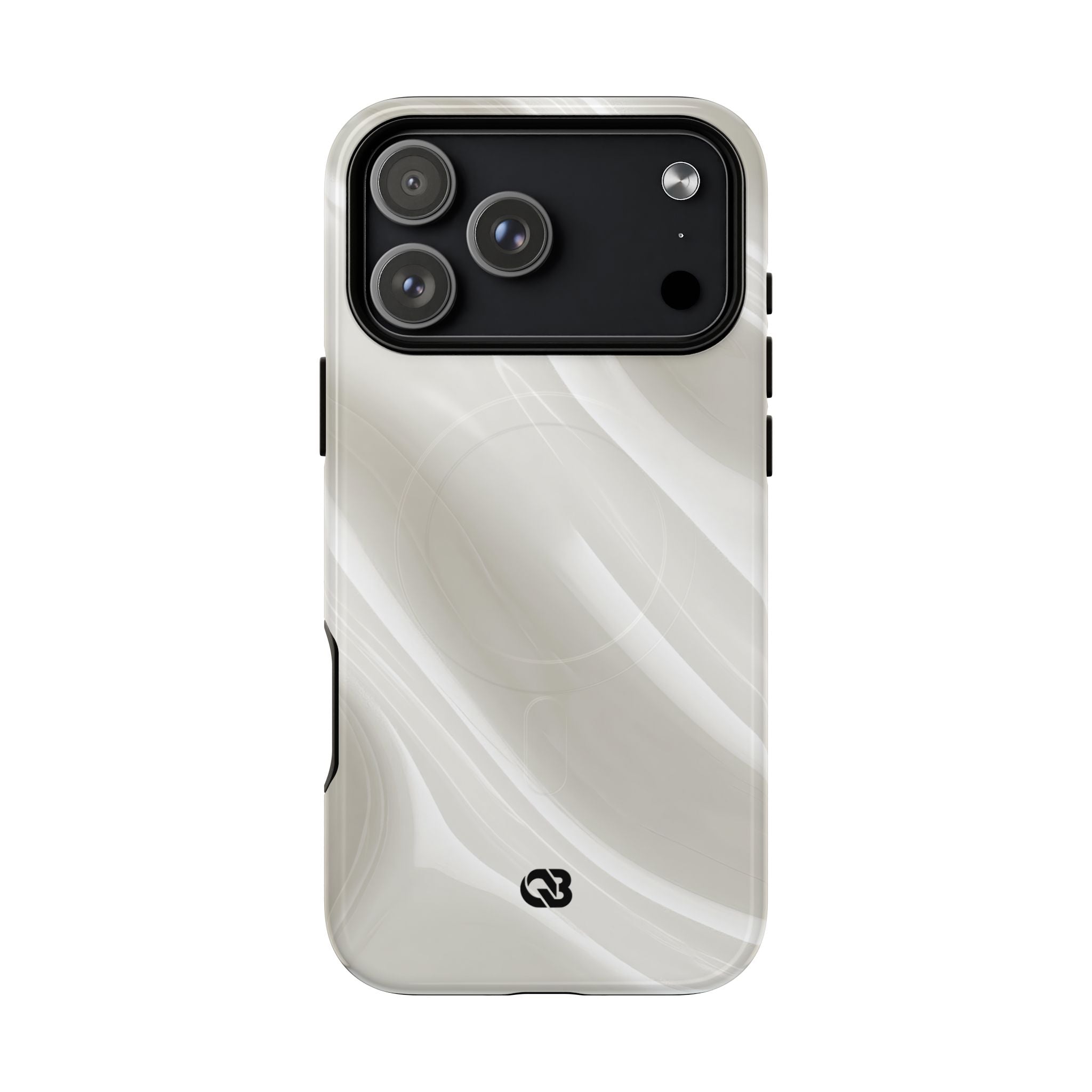 White Tough 2.0 Magsafe Phone Case for iPhone - Polished Ivory Wave