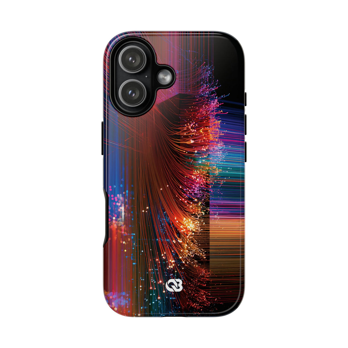 Black Tough Phone Case for iPhone - Cyber Optic Streak