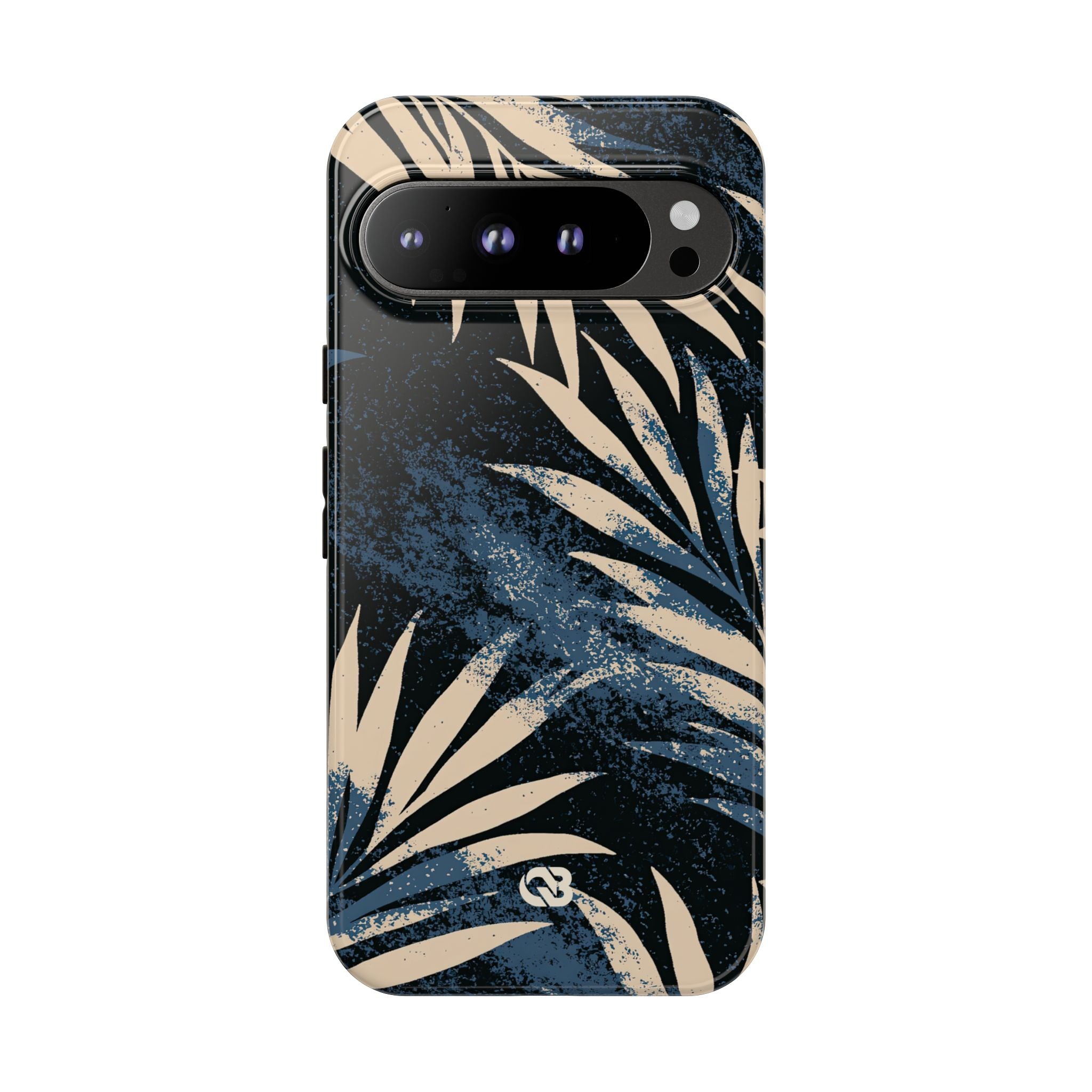 Blue Tough Phone Case for Google Pixel - Midnight Indigo Palm
