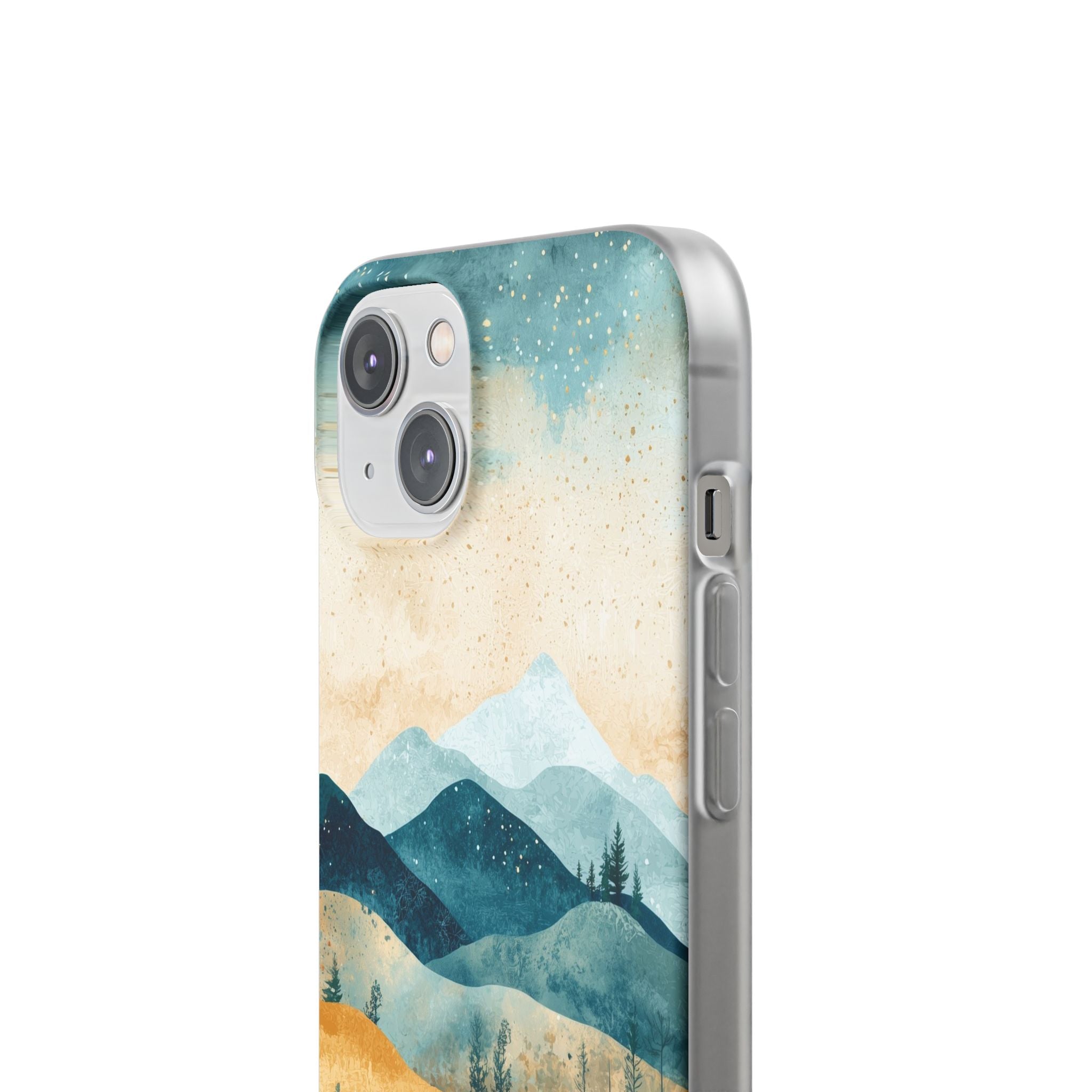 Mondbeschienene Berge iPhone 14 Case - Soft