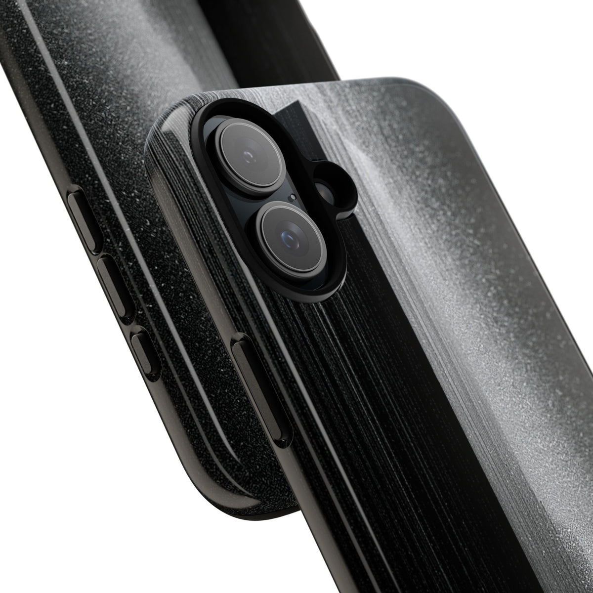 Black Tough Phone Case for iPhone - Brutalist Pixel Monolith