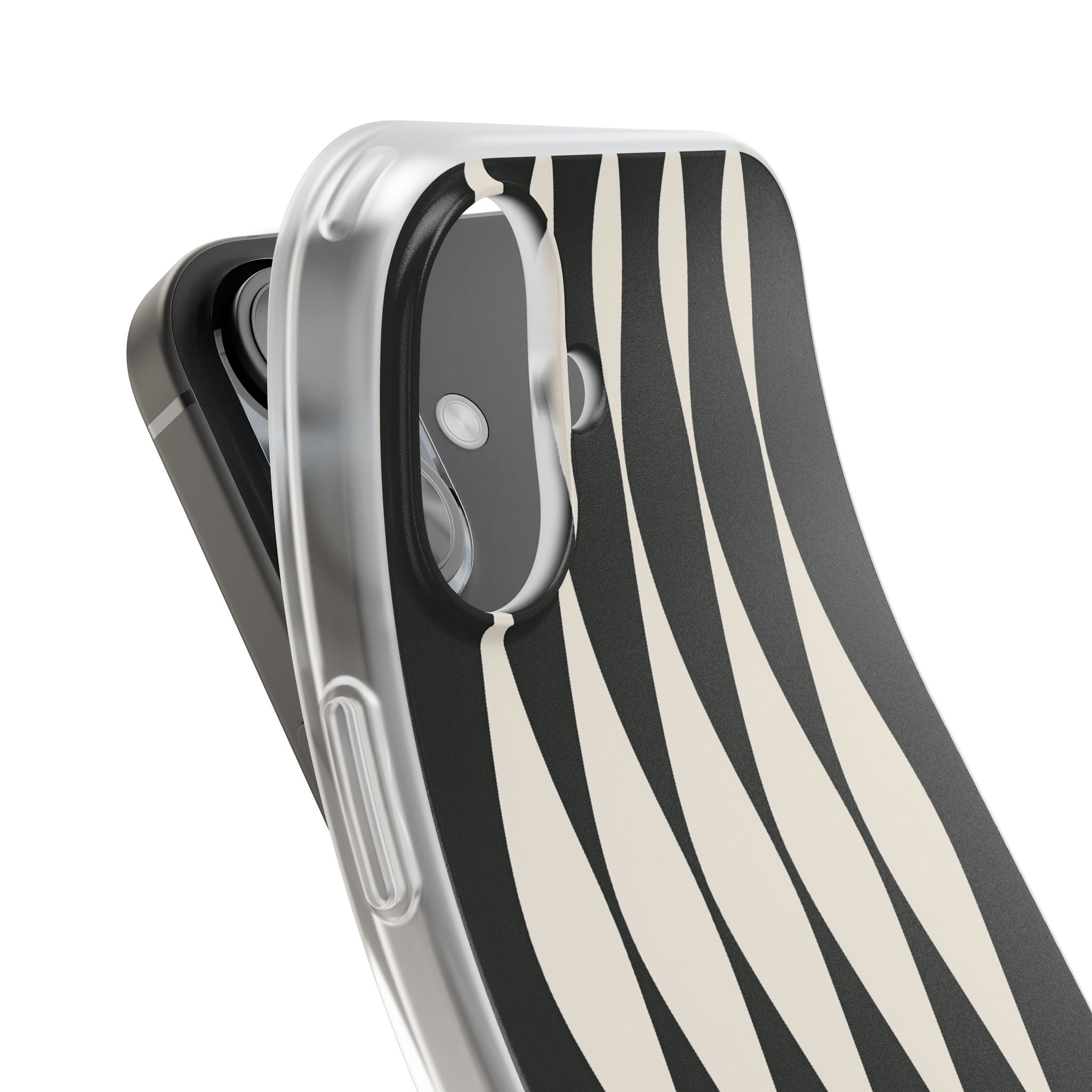 Black Lite Phone Case for iPhone - Ivory Spindle Grid