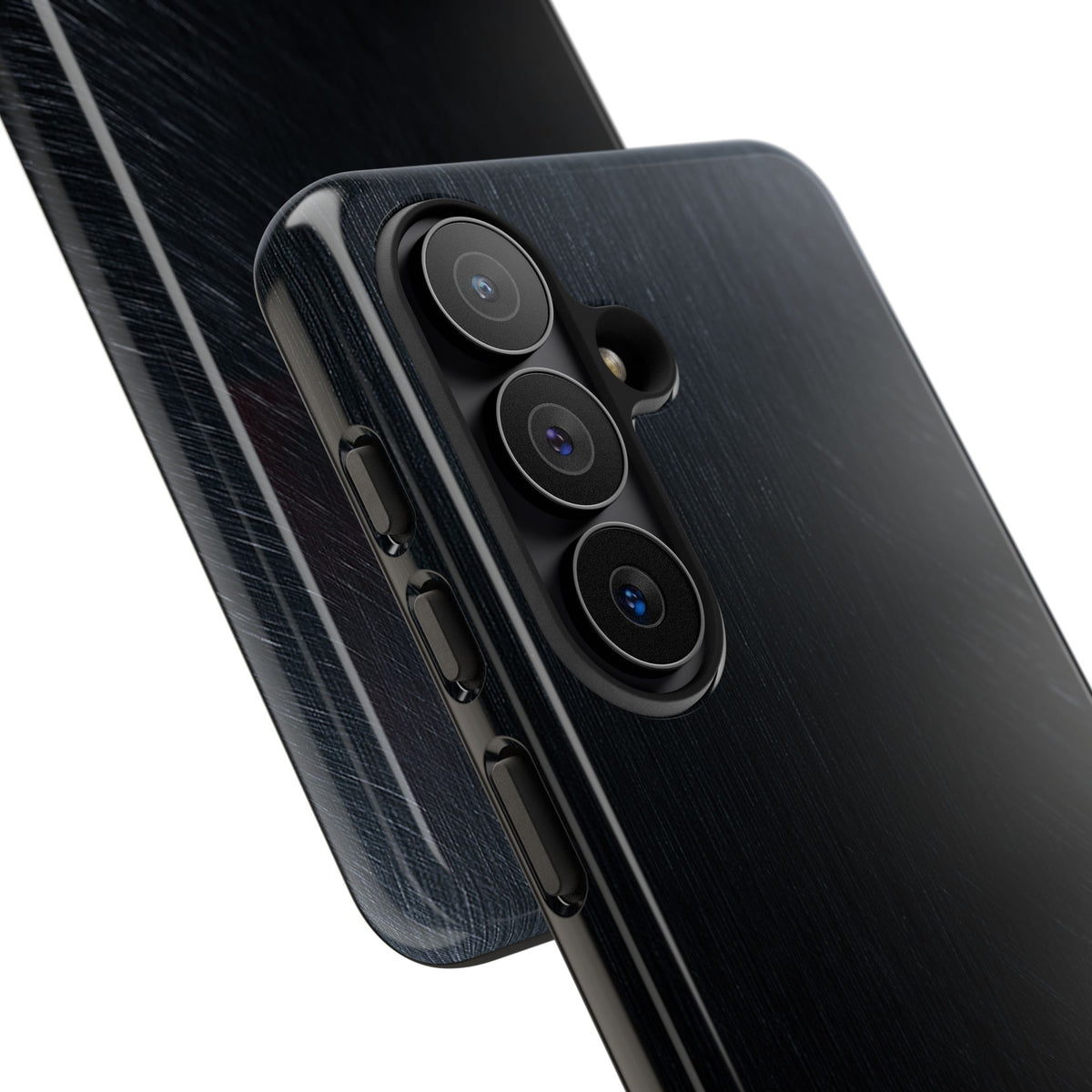 Black Tough Phone Case for Samsung - Midnight Brushed Grain