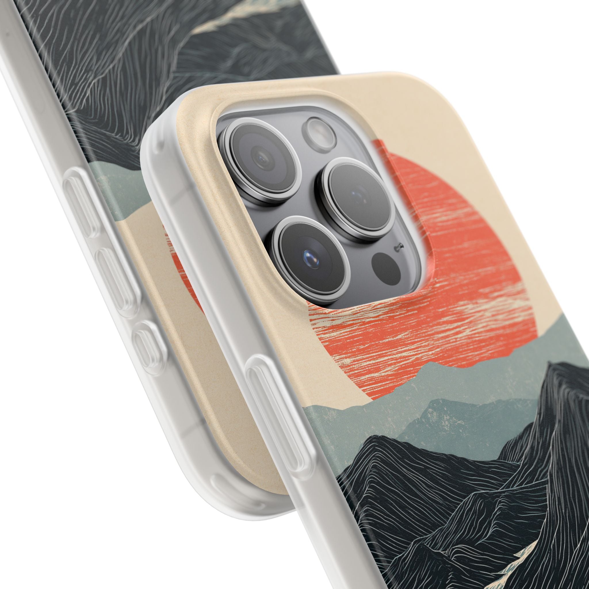 Beige Lite Phone Case for iPhone - Crimson Ridge Flow