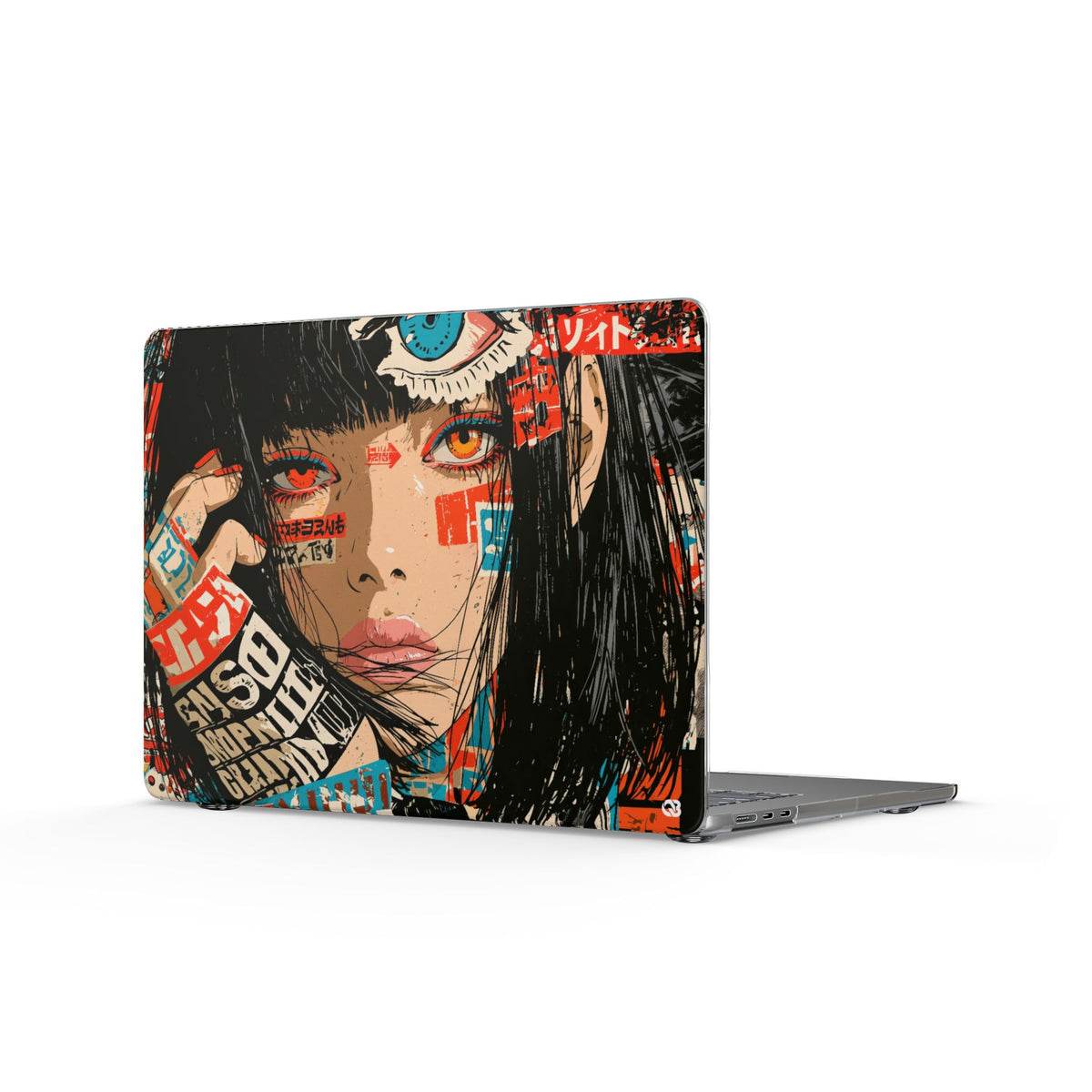 Shibuya Street Collage · Clear Hard Case for MacBook · Red
