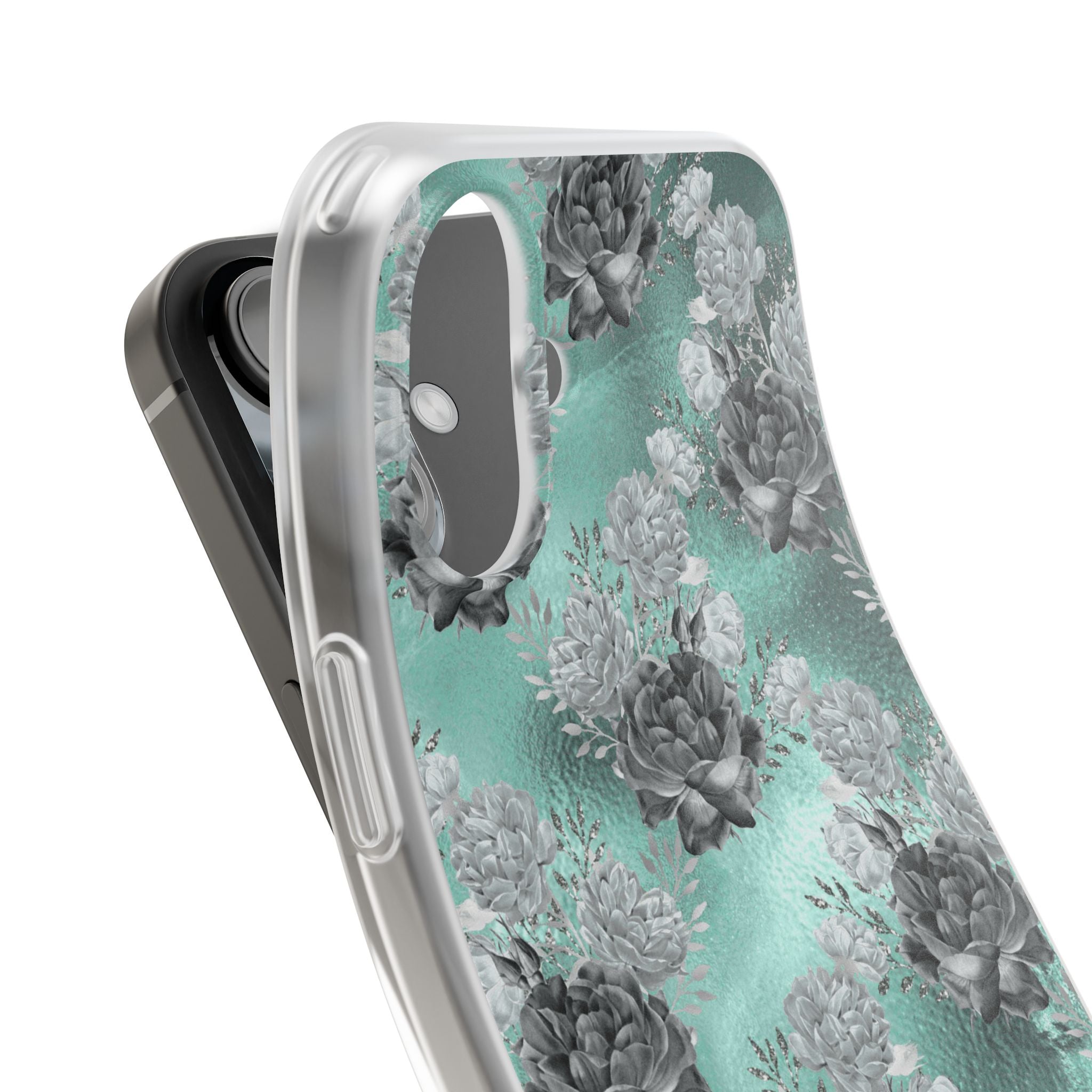 Frost Mint Floral · Soft Coque de téléphone pour iPhone