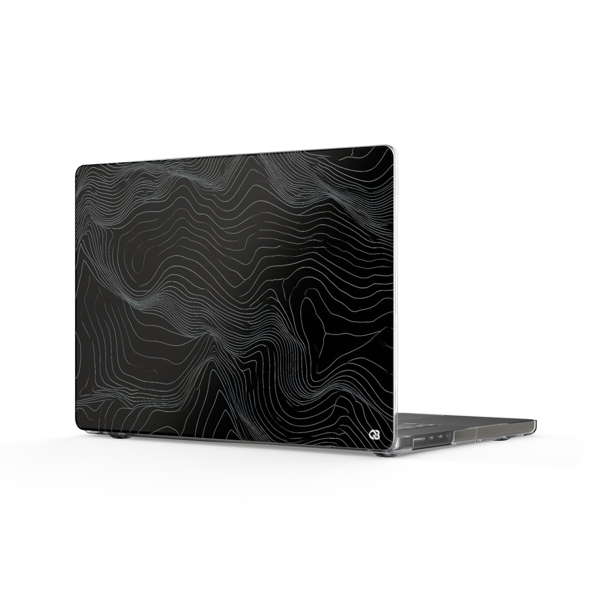 Obsidian Contour Elevation · Clear Hard Case for MacBook · Black