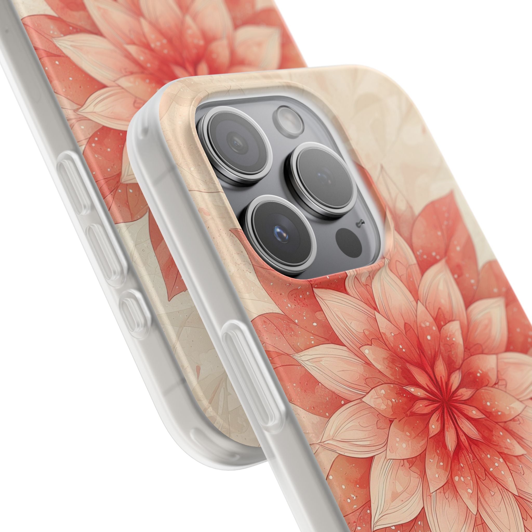 Coral Layered Bloom · Soft Phone Case for iPhone