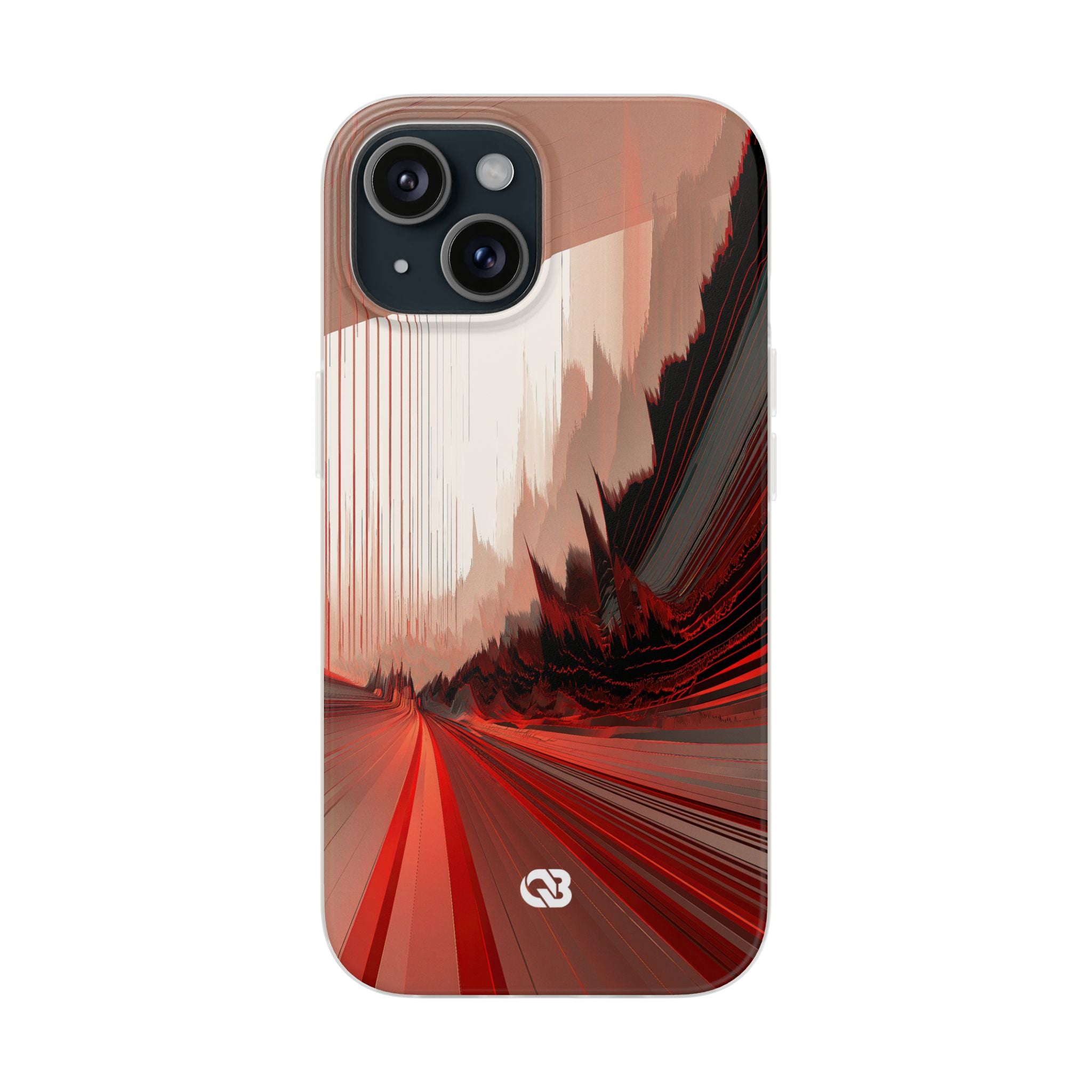 Red Lite Phone Case for iPhone - Crimson Pulse Horizon