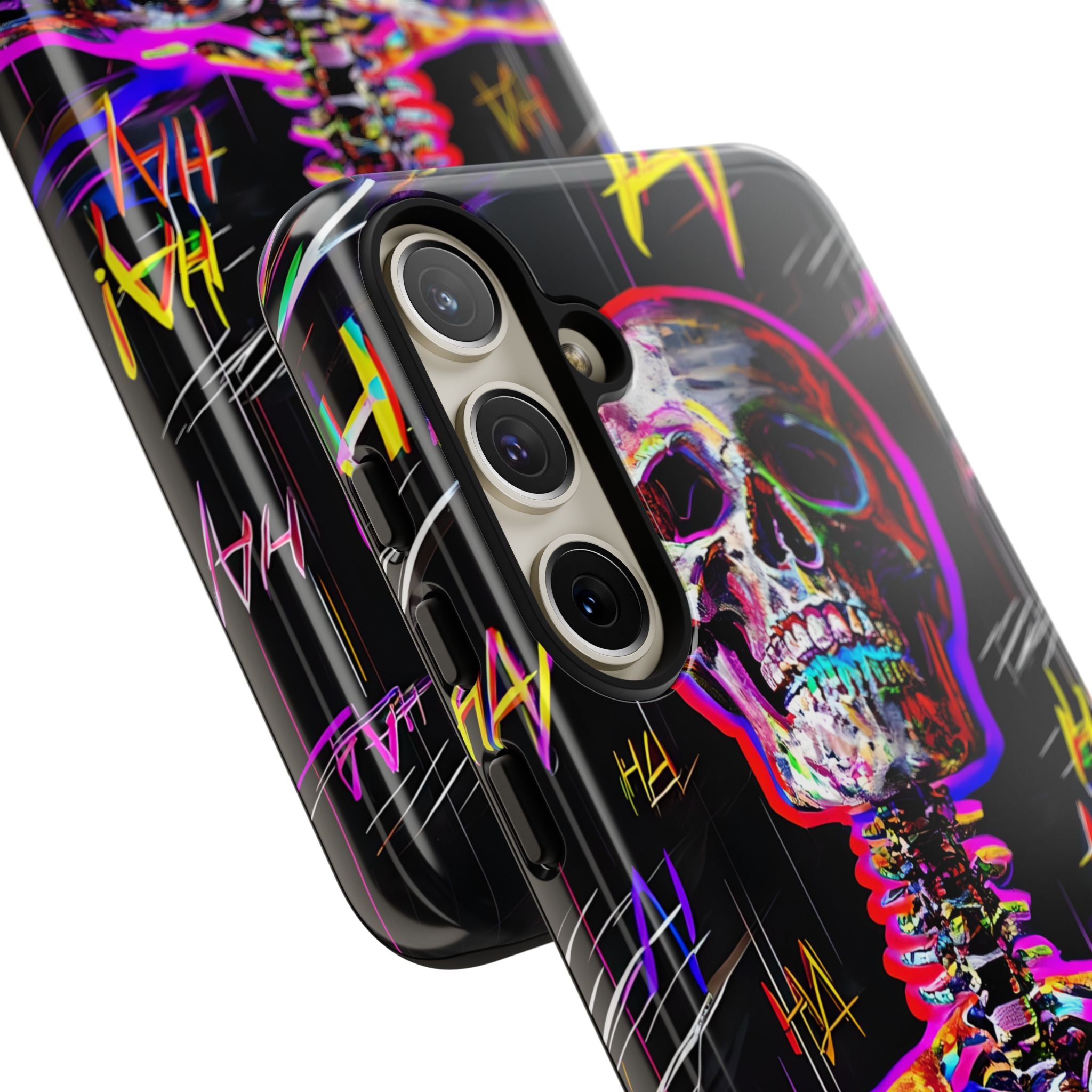 Neon Glitch Skeleton · Tough Handyhülle für Samsung