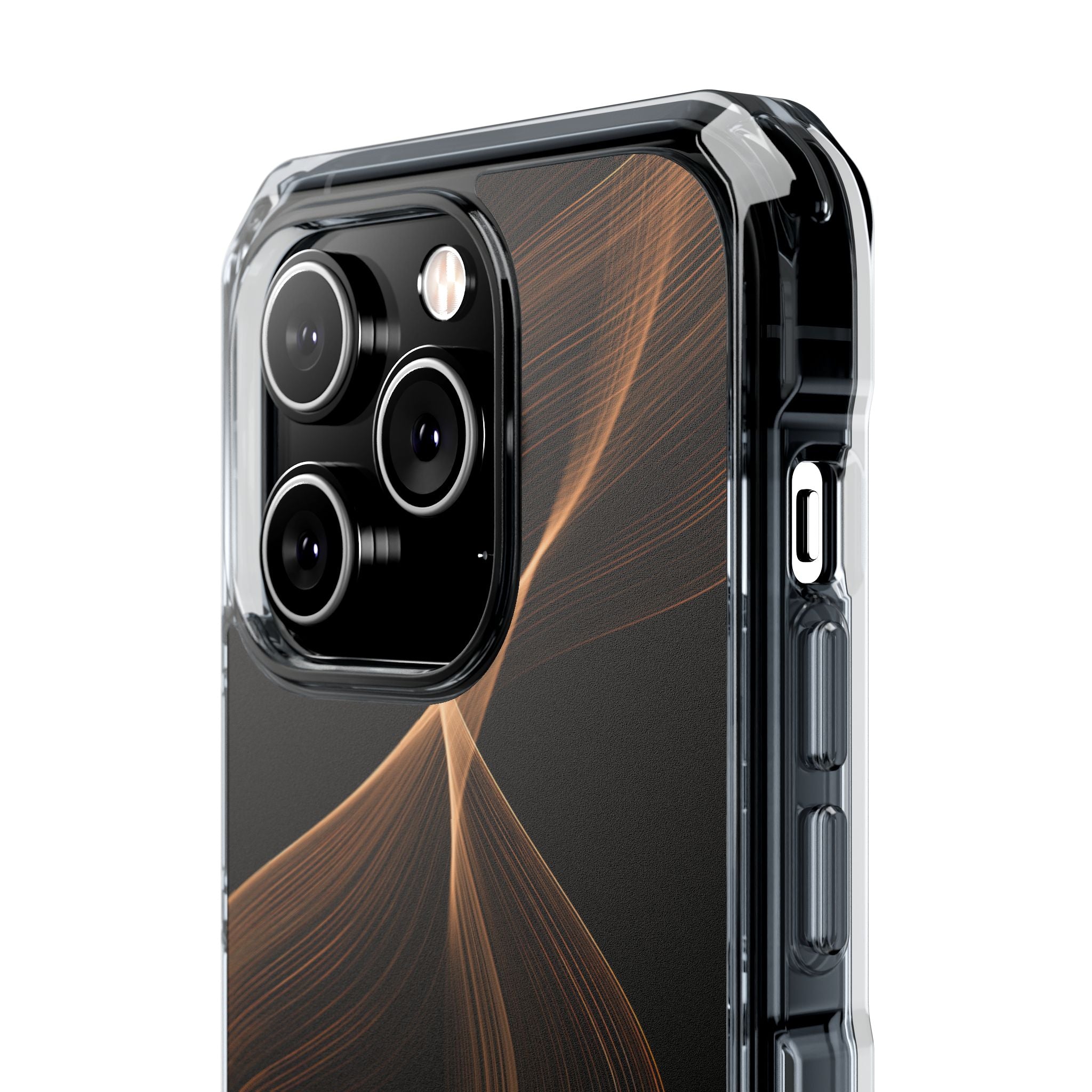 Brown Impact MagSafe Phone Case for iPhone - Copper Silk Wave