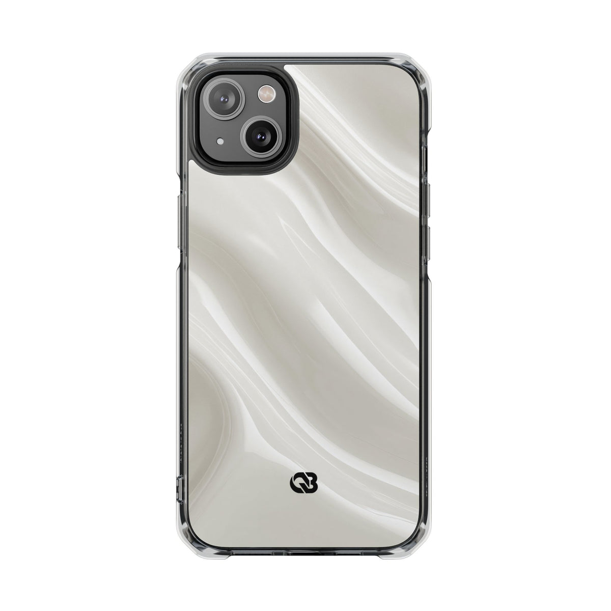 White Impact MagSafe Phone Case for iPhone - Polished Ivory Wave