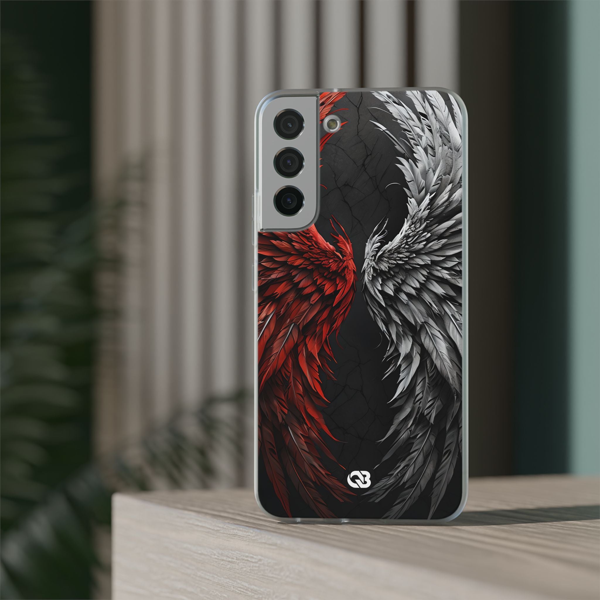 Split Crimson Wing · Soft Phone Case for Samsung