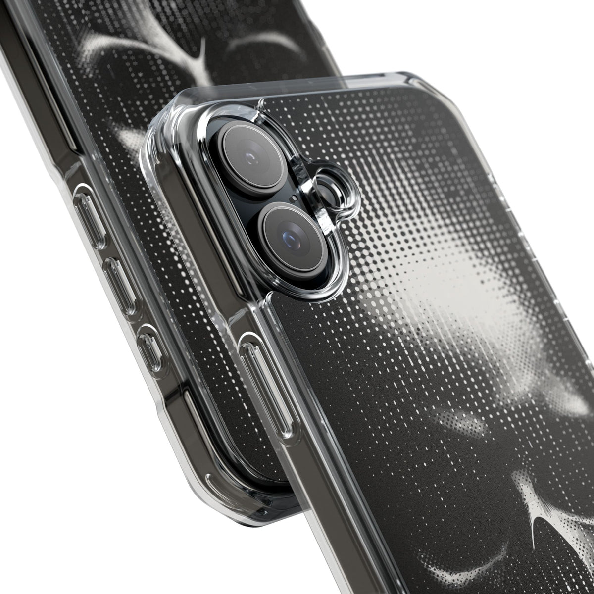 Raster Phantom · Clear Impact Magnetic Phone Case for iPhone · Black