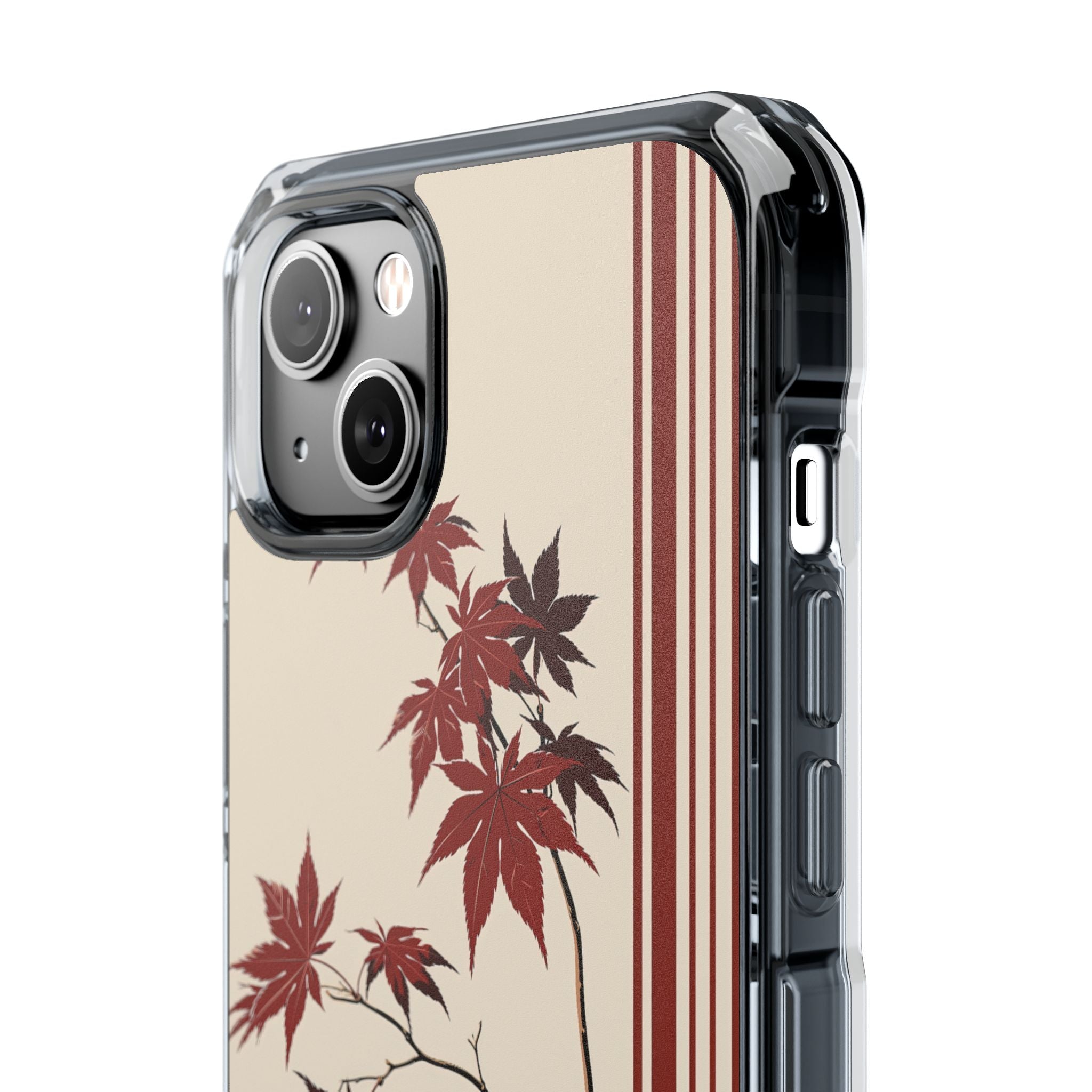 Red Impact MagSafe Phone Case for iPhone - Crimson Momiji Stripe