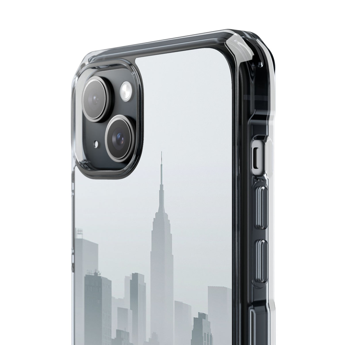 Grey Impact MagSafe Phone Case for iPhone - Steel Mist Skyline