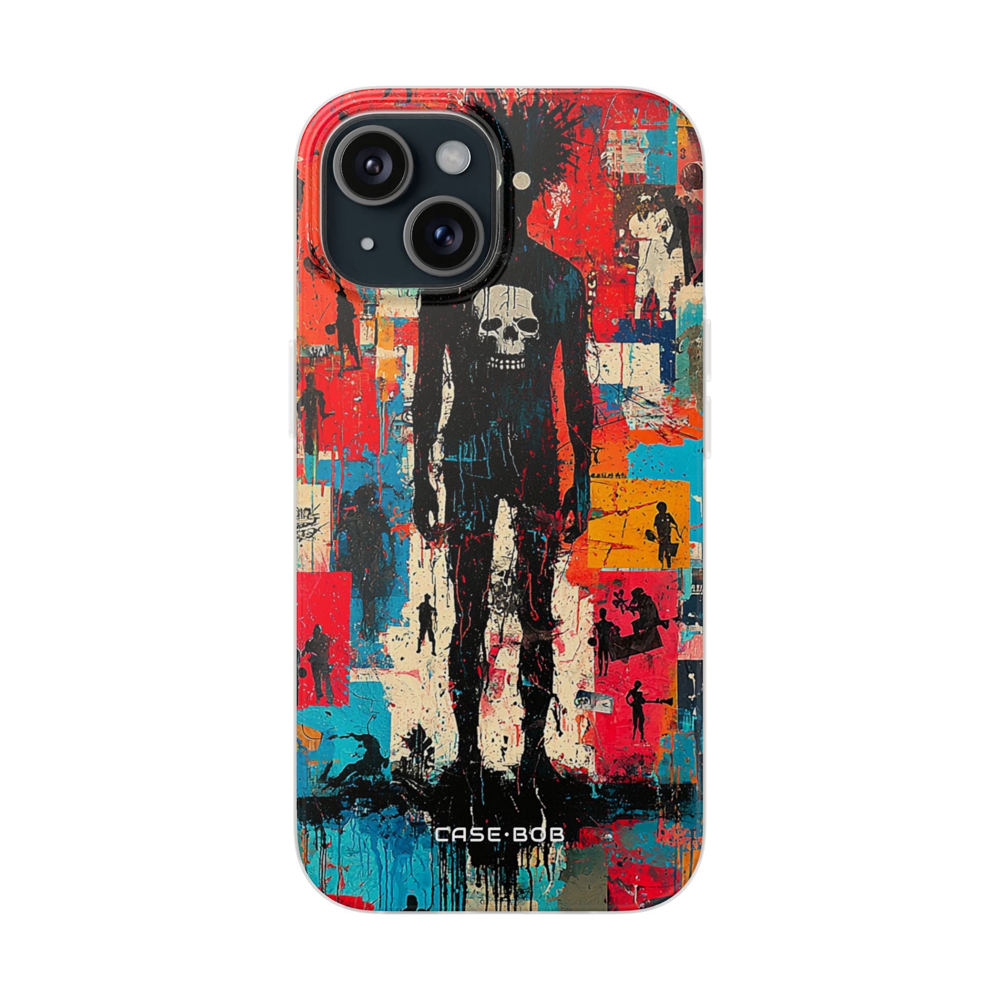Spiky Skull Silhouette iPhone 15 Case - Soft