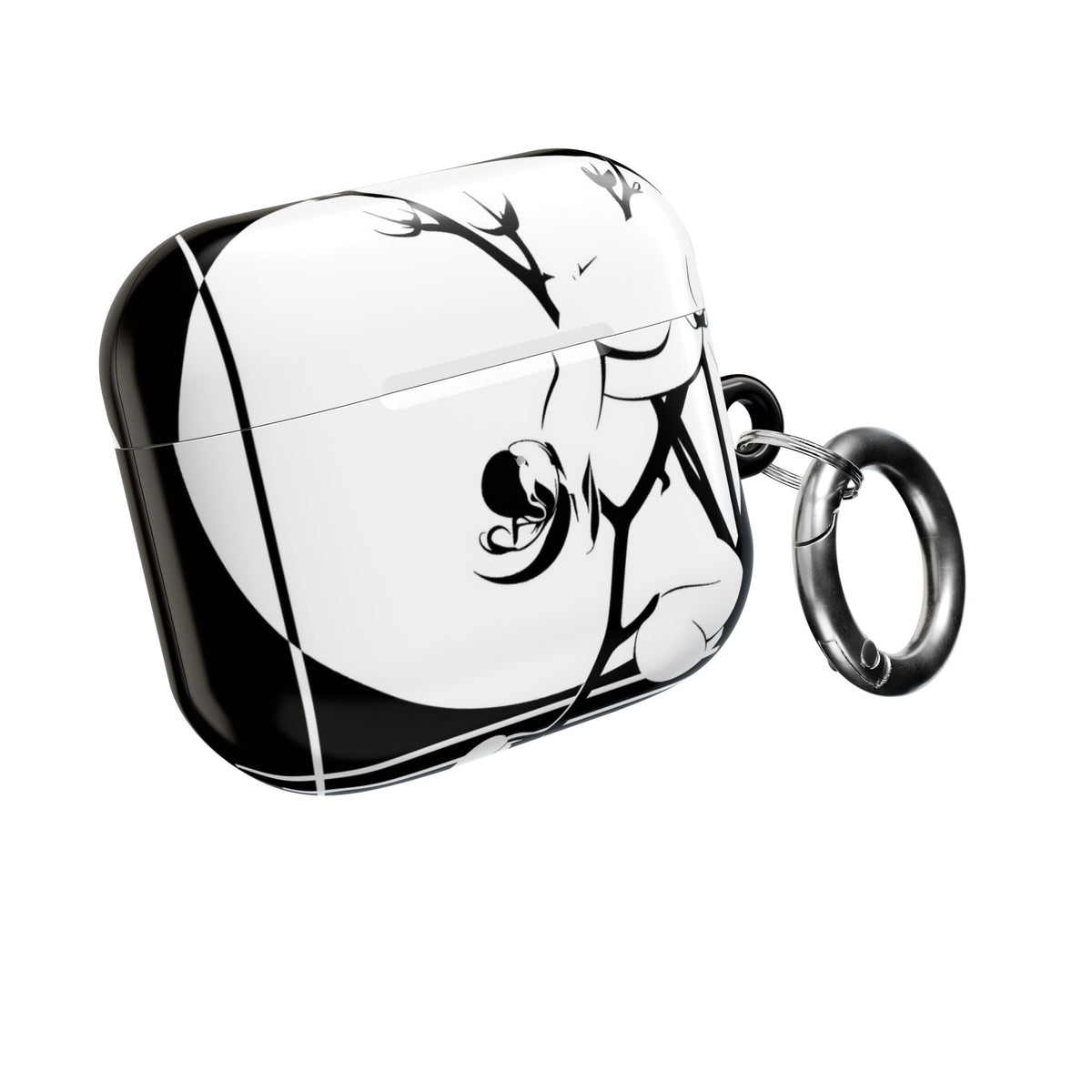 Nocturne Orchid Bloom · Hard Case for AirPods & AirPods Pro · Black