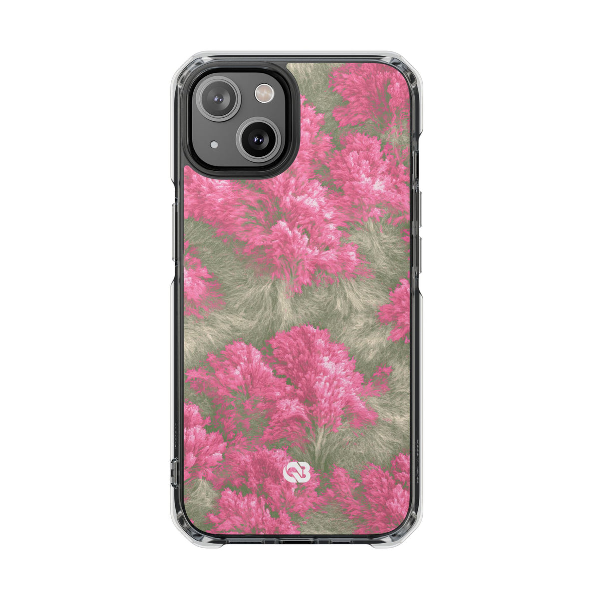 Digital Blossom · Clear Impact Magnetic Phone Case for iPhone · Pink