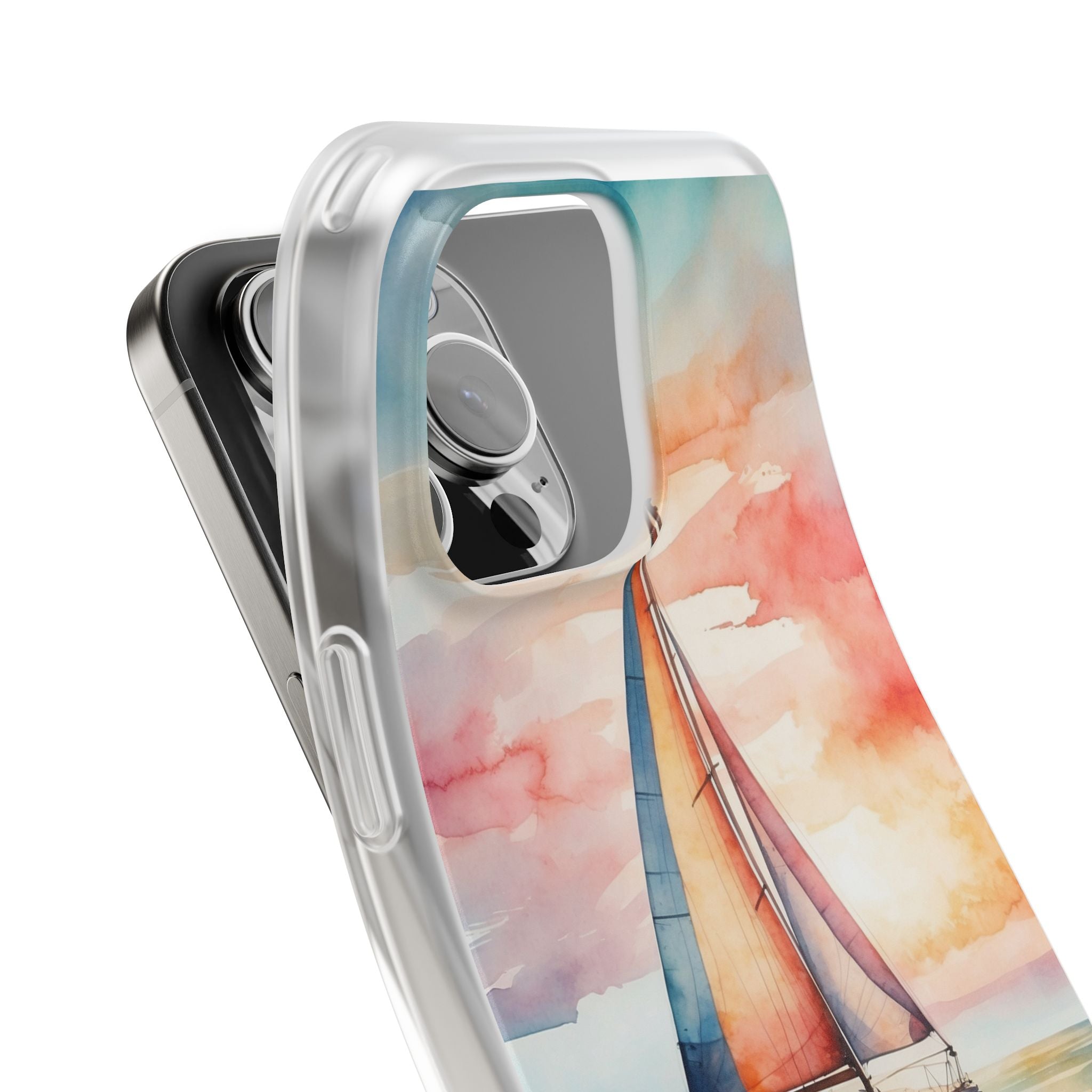 Crimson Horizon Sail · Soft Hoesje voor iPhone