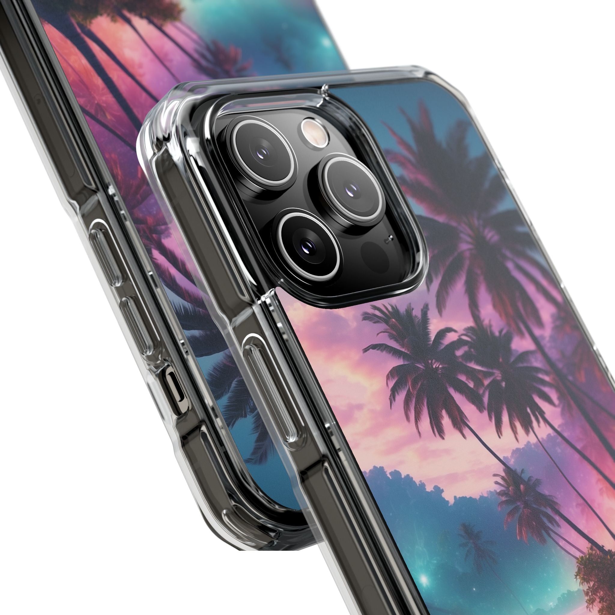 Neon Shore Palms · Impact etui na telefon dla iPhone · Magsafe