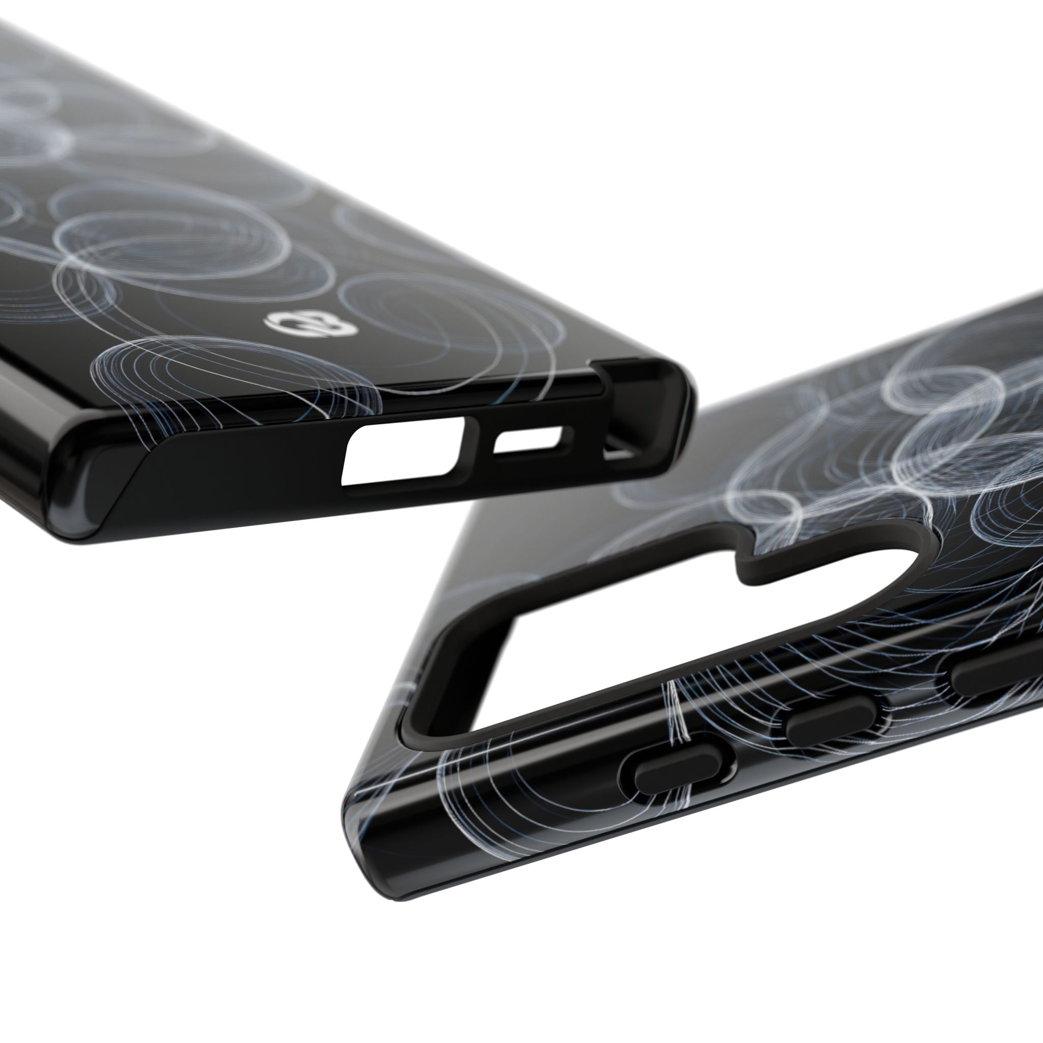 Black Tough Phone Case for Samsung - Frosted Ring Matrix