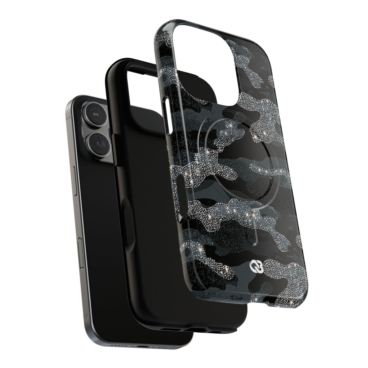 Glitter Shadow Camo · Tough 2.0 Magnetic Phone Case for iPhone · Black