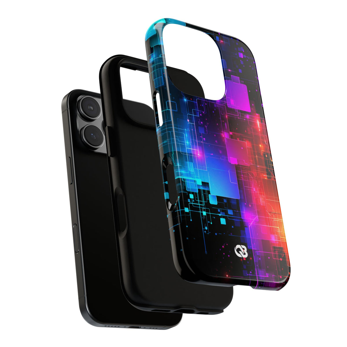 Spectral Circuit Grid · Tough Phone Case for iPhone · Black