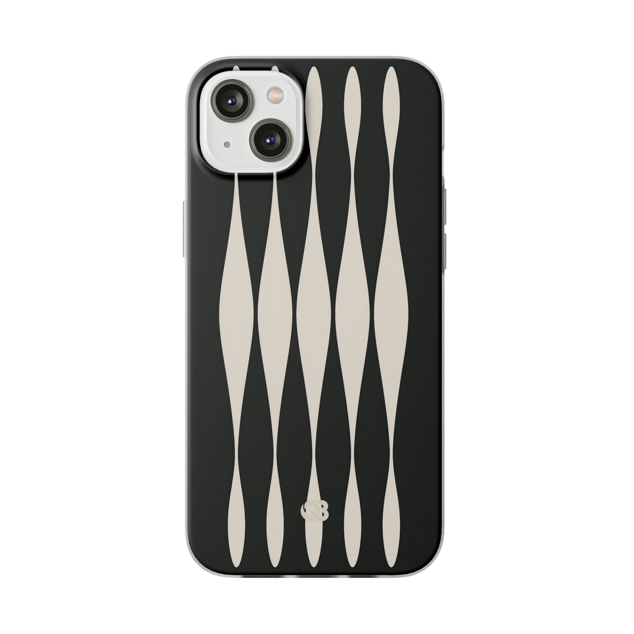 Black Lite Phone Case for iPhone - Ivory Spindle Grid