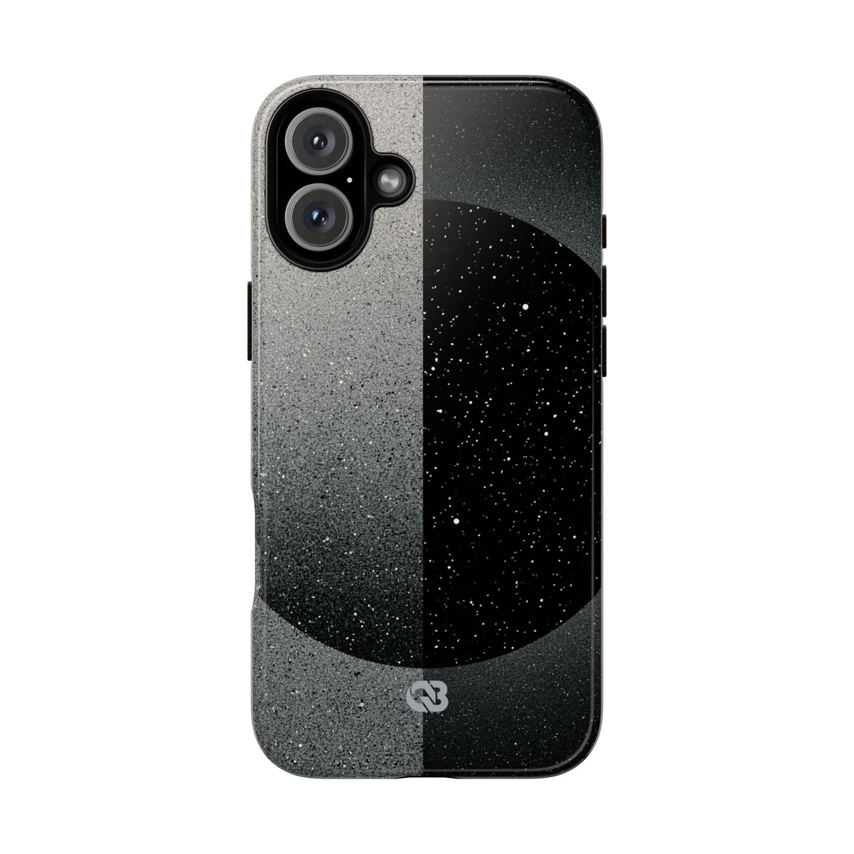 Black Tough Phone Case for iPhone - Lunar Static Orbit