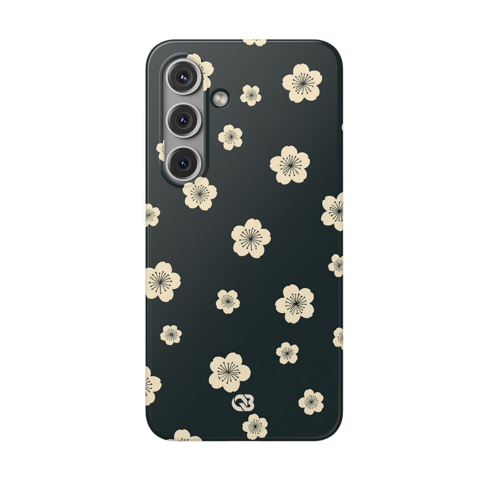 Teal Lite Phone Case for Samsung - Obsidian Cream Petals