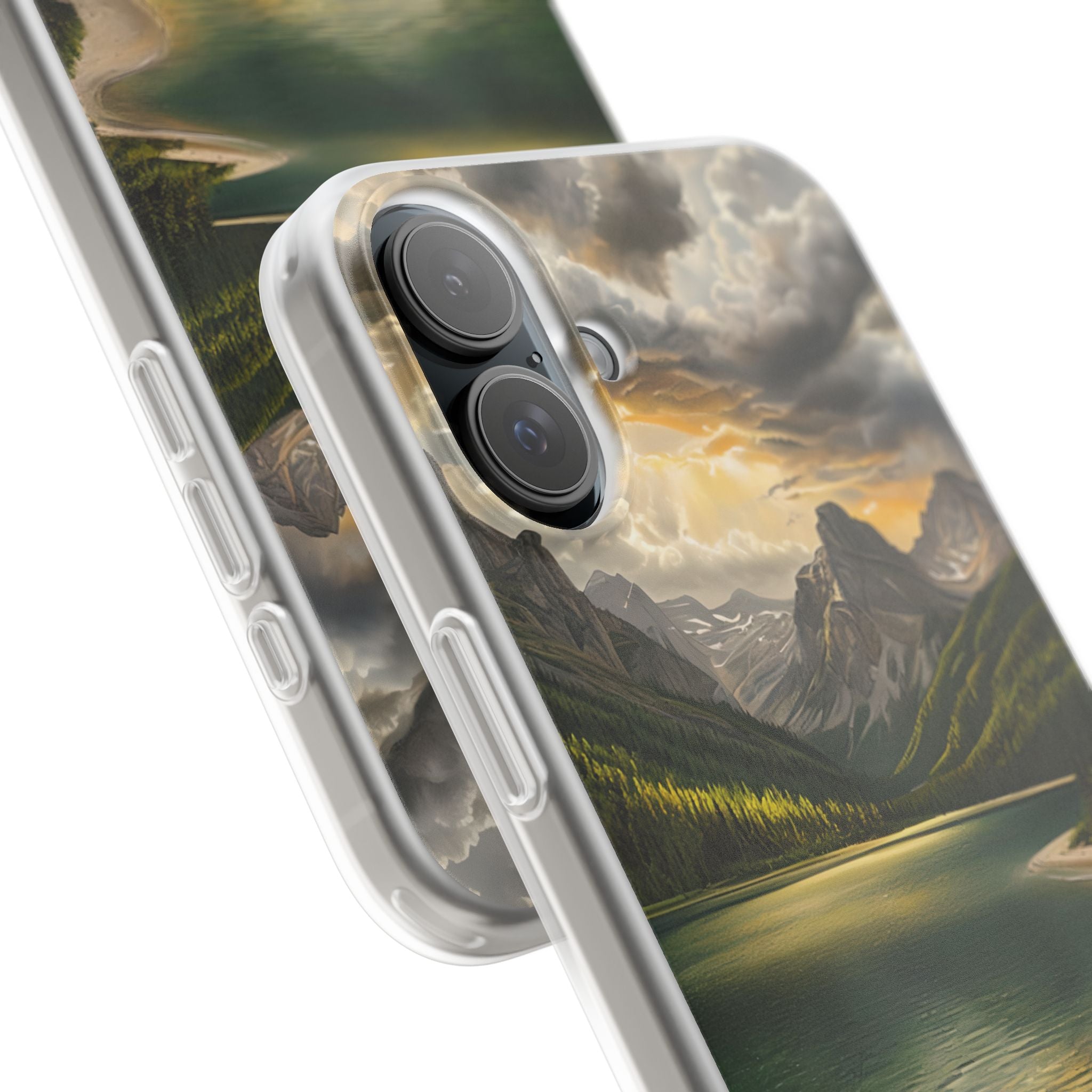 Gilded Mountain Lake · Soft Phone Case for iPhone