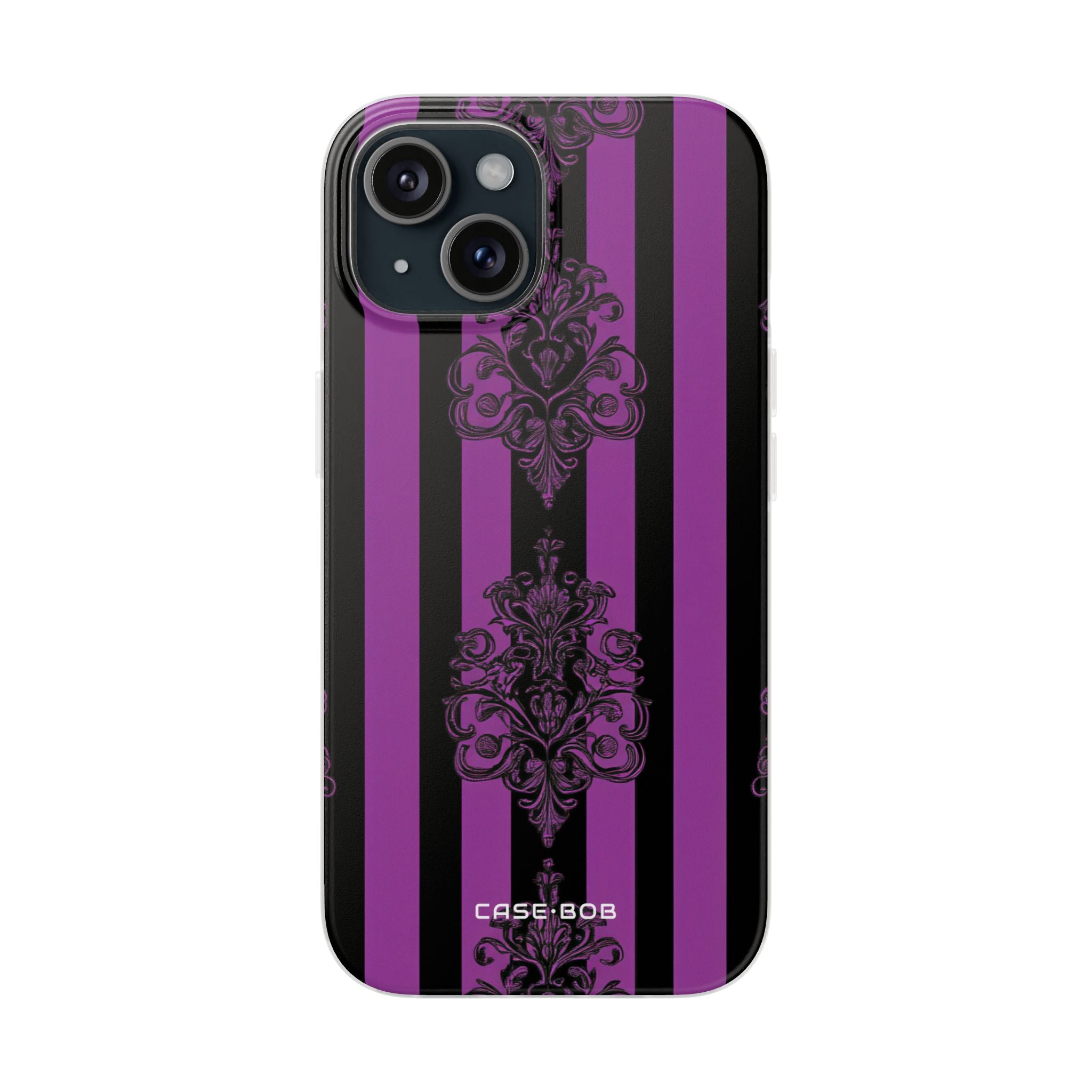 Damask Elegance Purple iPhone 15 Skal - Mjukt